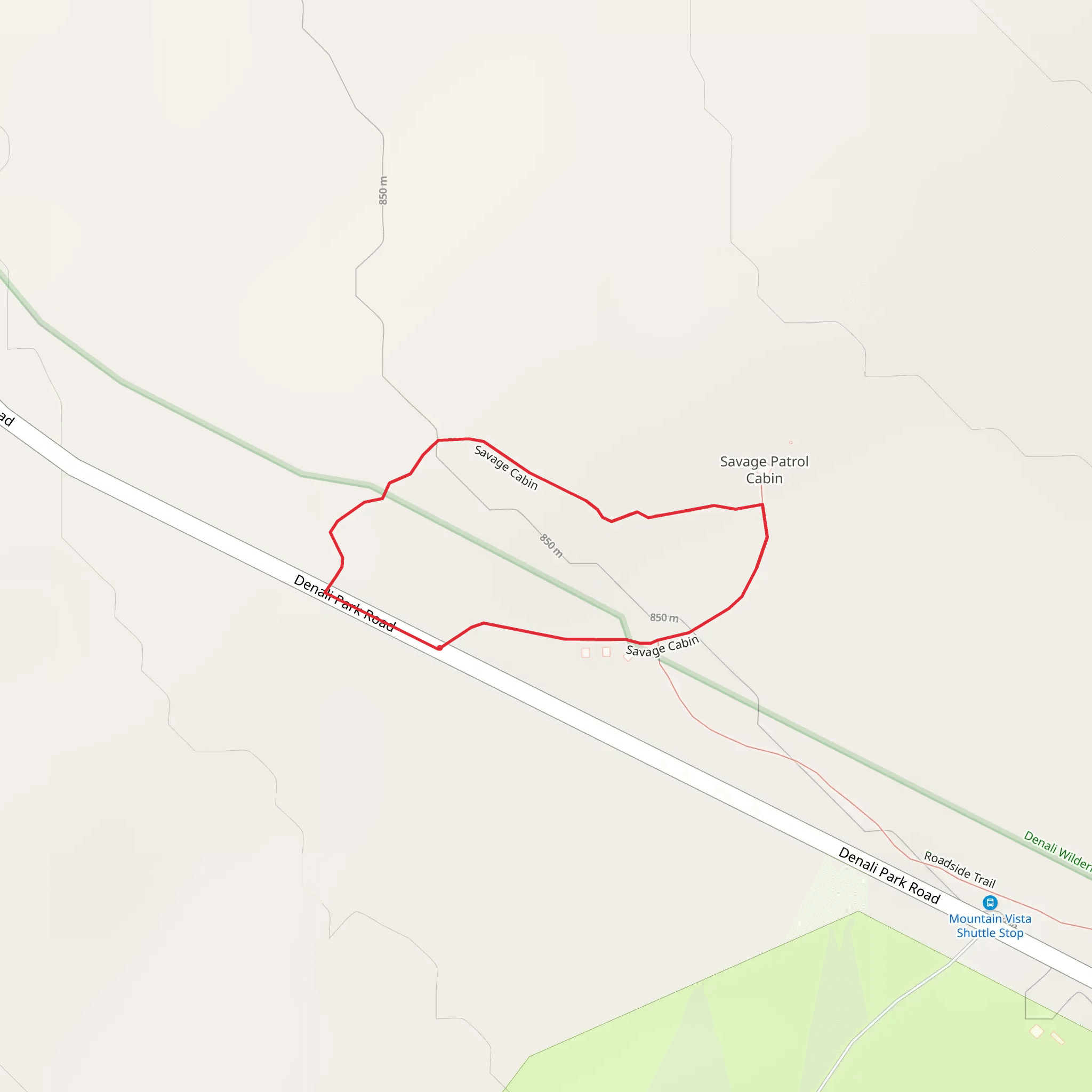 Savage Cabin Loop mobile static map