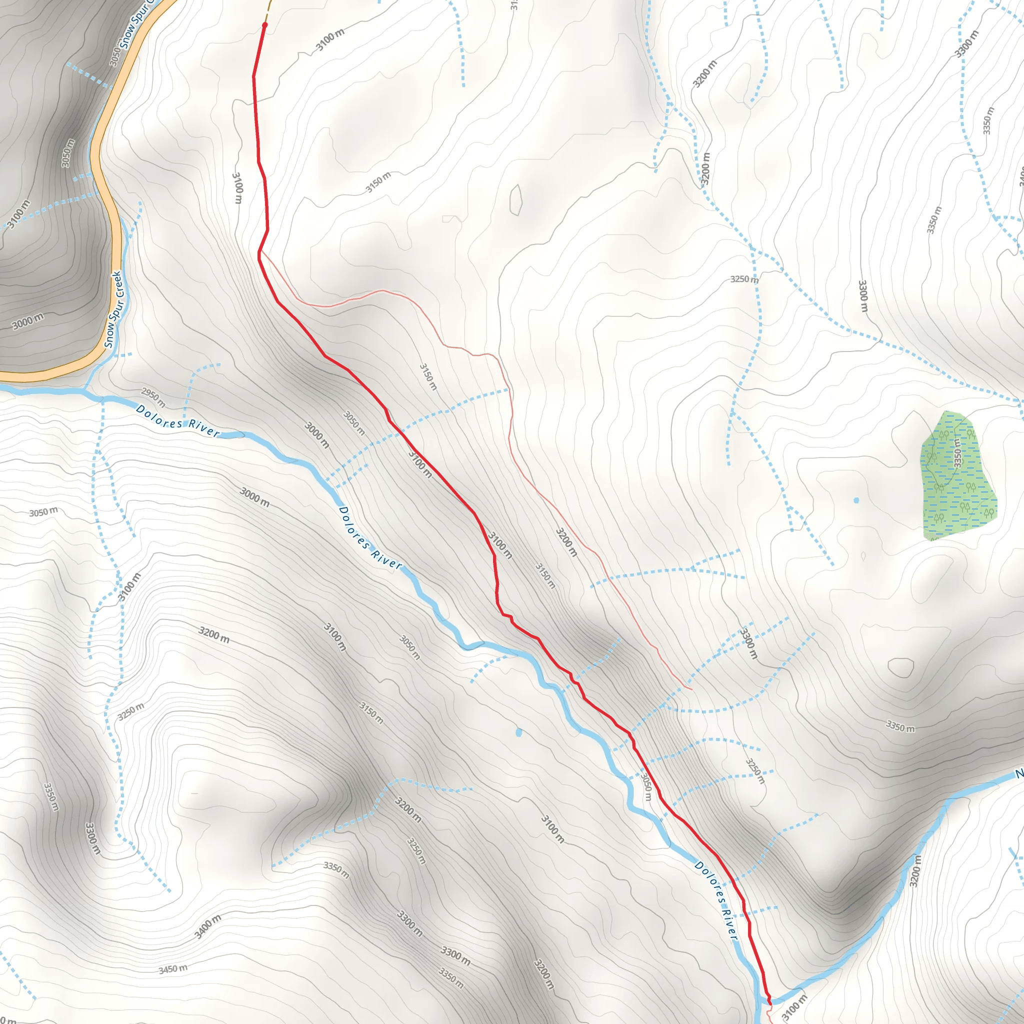 Dolores River - East Fork Trail mobile static map