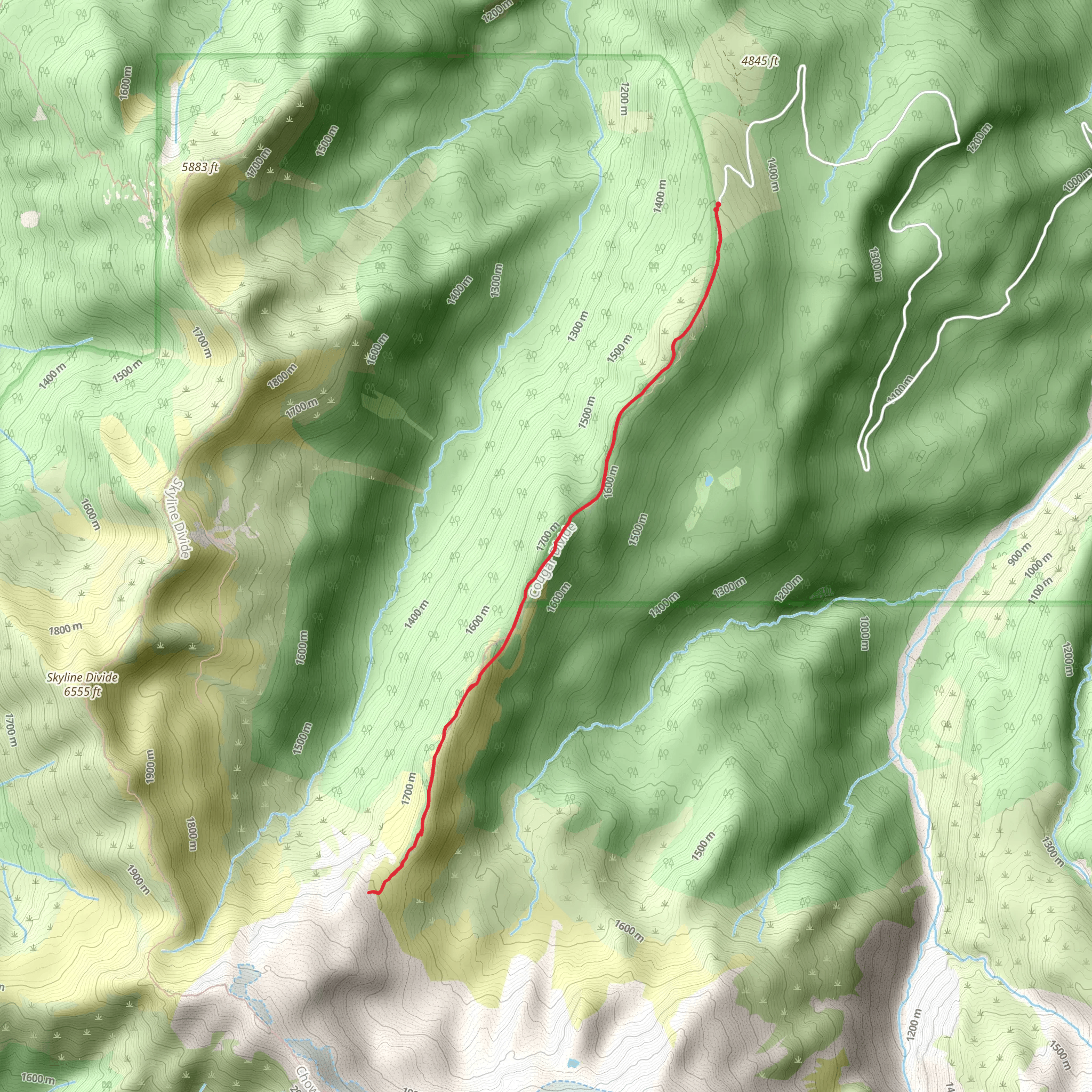 Cougar Divide Trail mobile static map