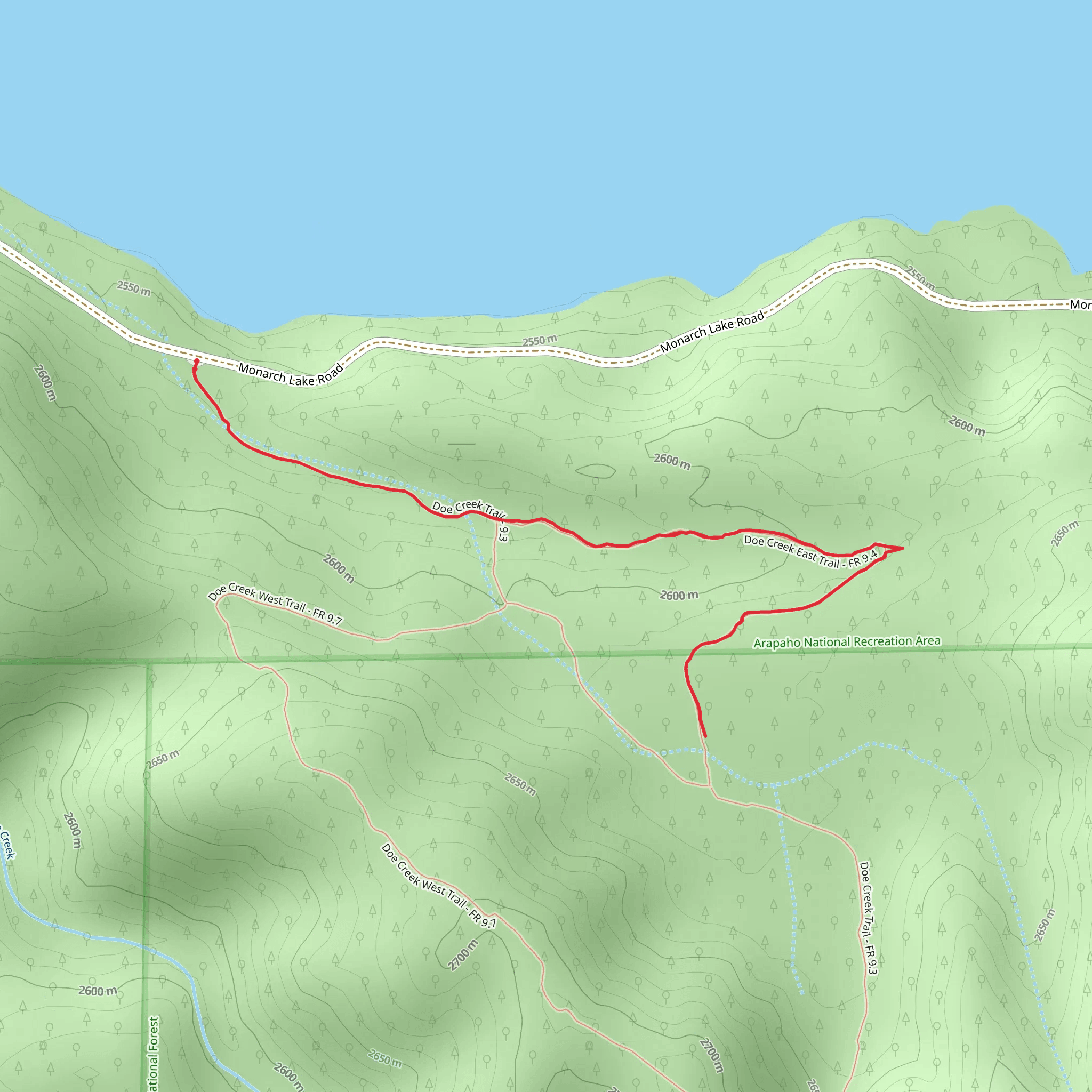 Doe Creek East Trail mobile static map