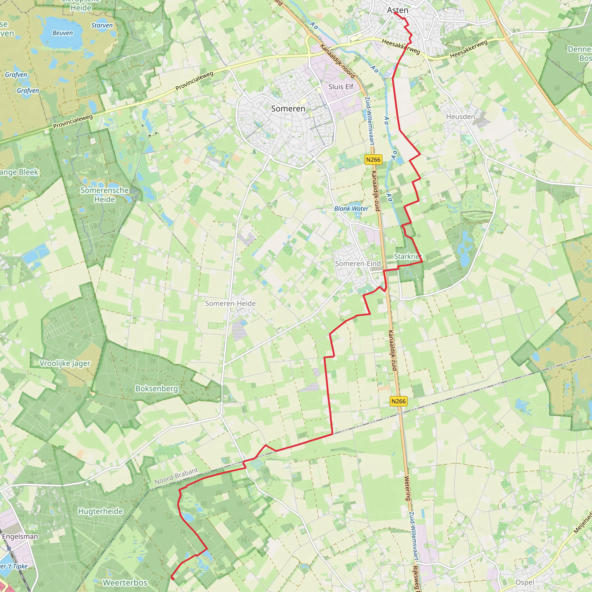Daatjeshoeve to Asten Walk mobile static map