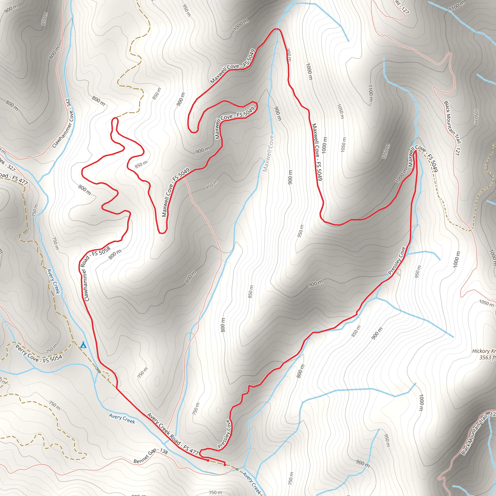 Pressley Cove Loop Trail mobile static map