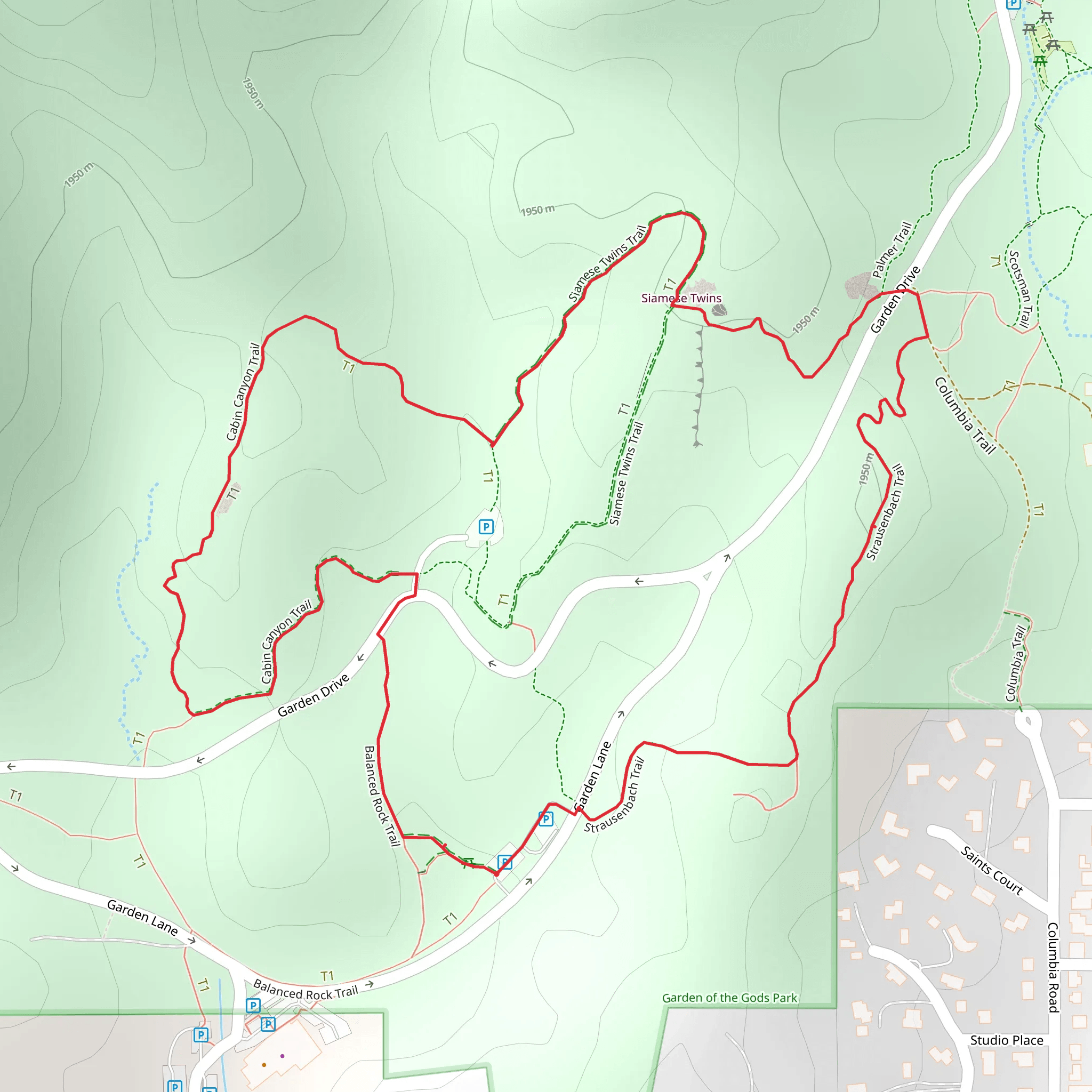 Strausenbach and Siamese Twins Loop Trail mobile static map