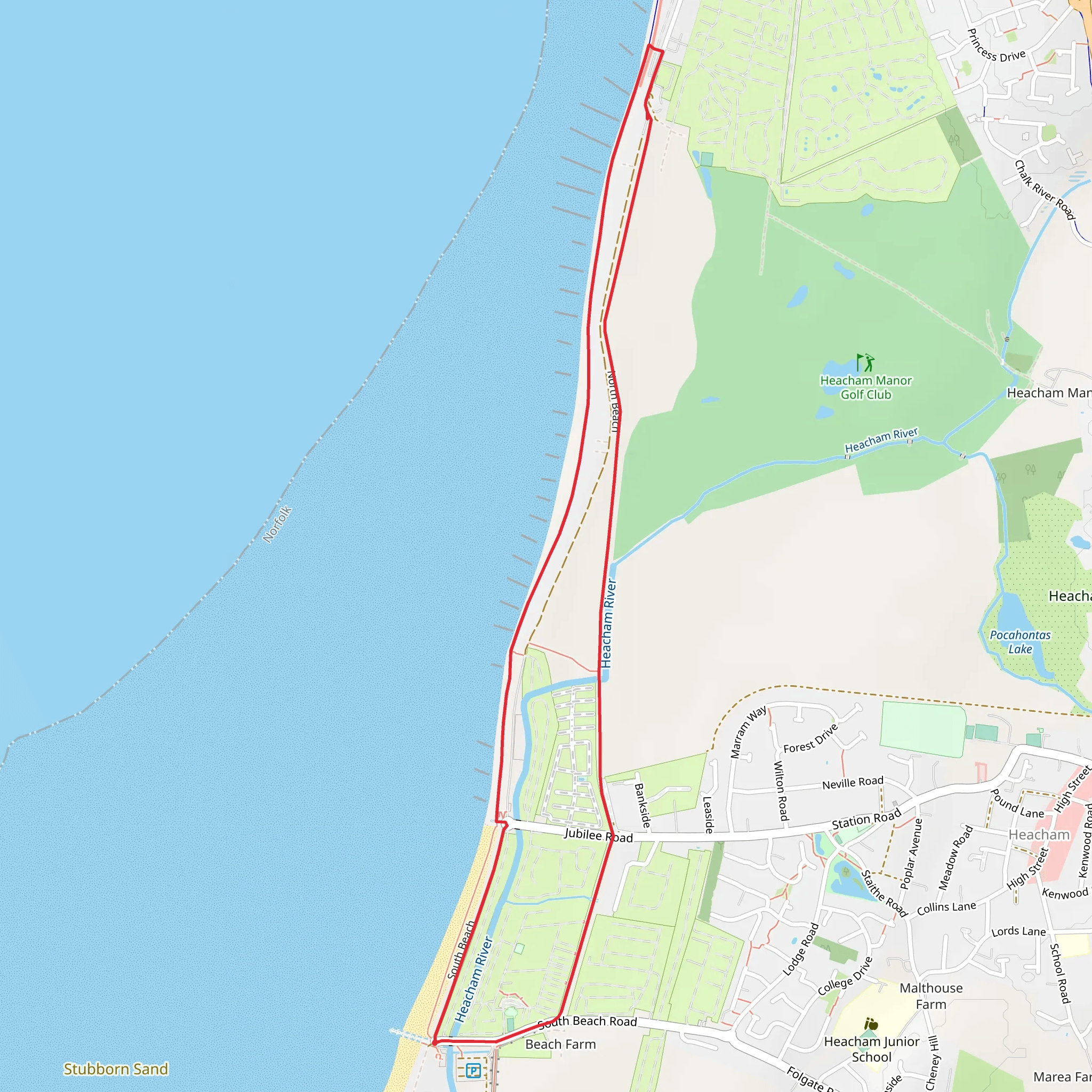 Heacham Circular Walk mobile static map