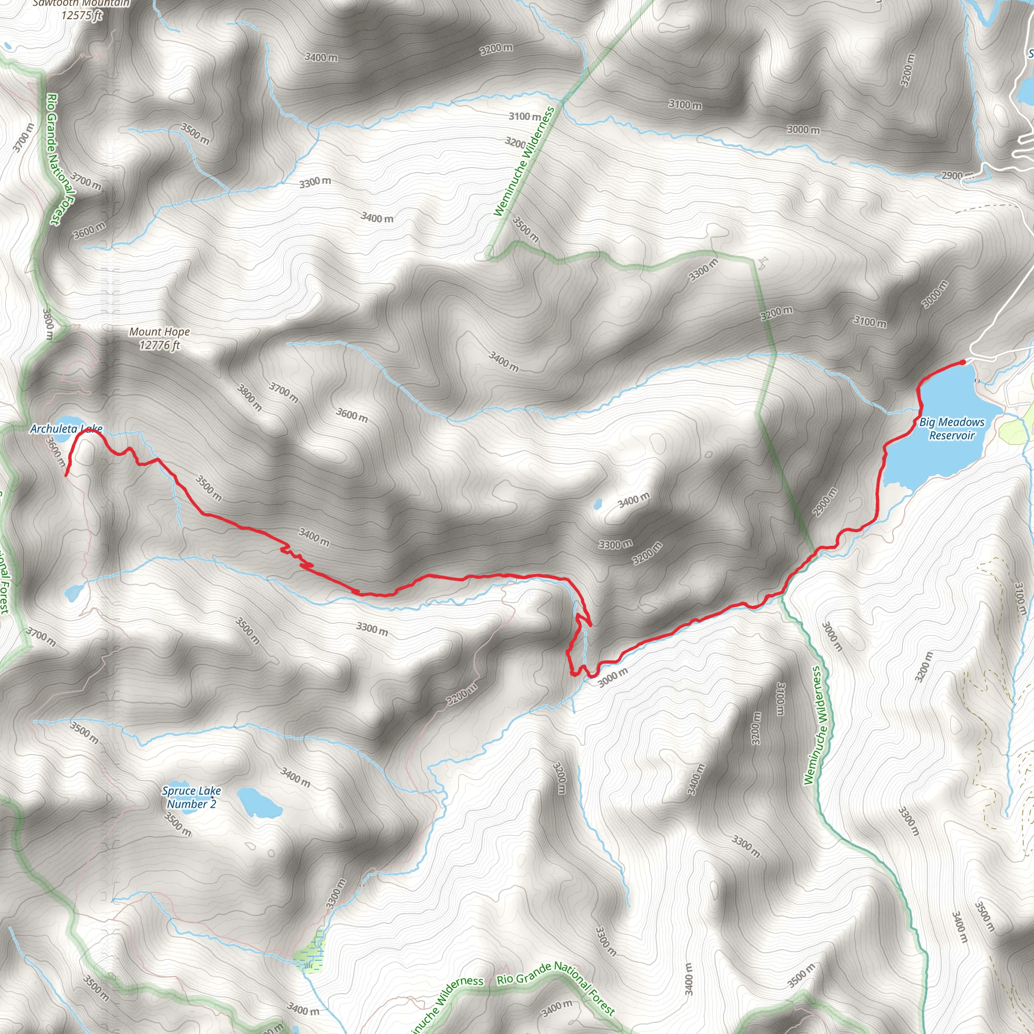 Archuleta Lake via Archuleta Trail mobile static map