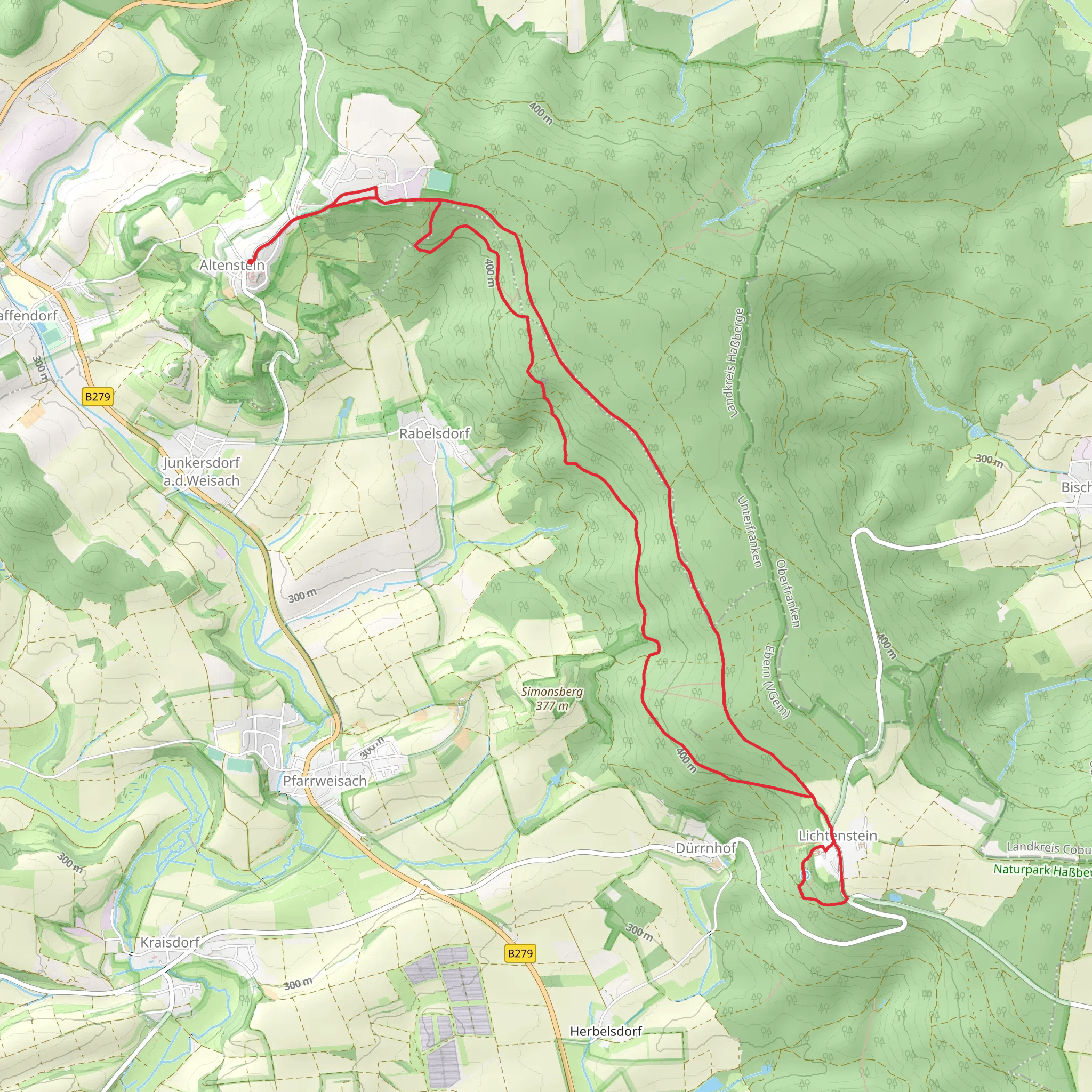 Geisssteinweg and Lauftour PFW1 mobile static map
