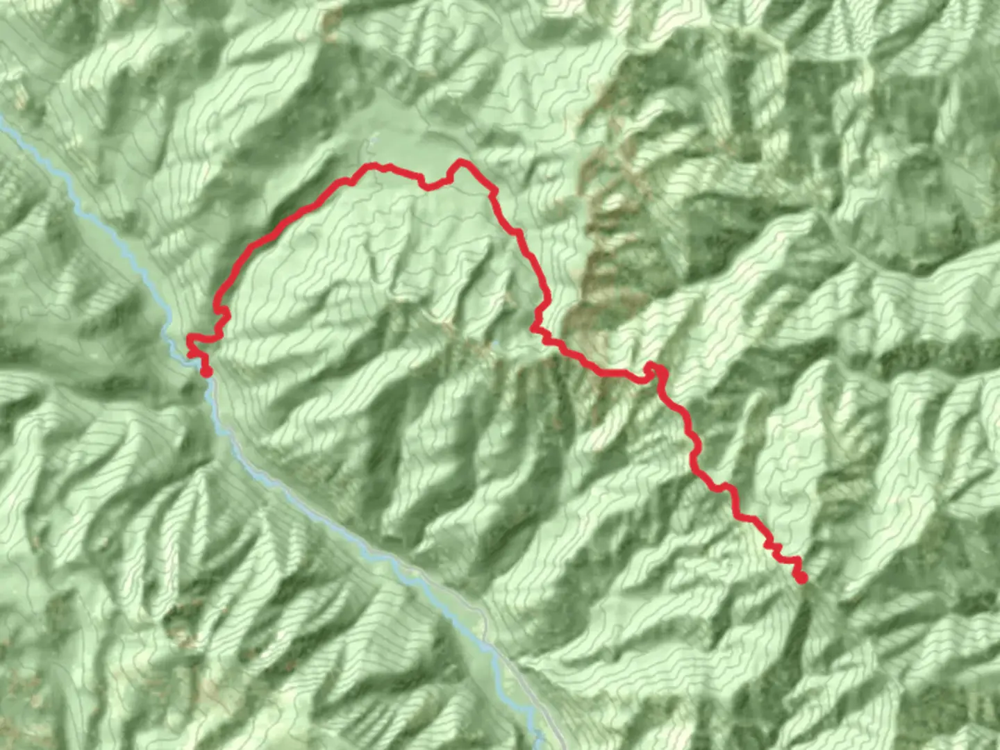 An image depicting the trail Lake Creek Trail to Devils Backbone Trail and its surrounding area.