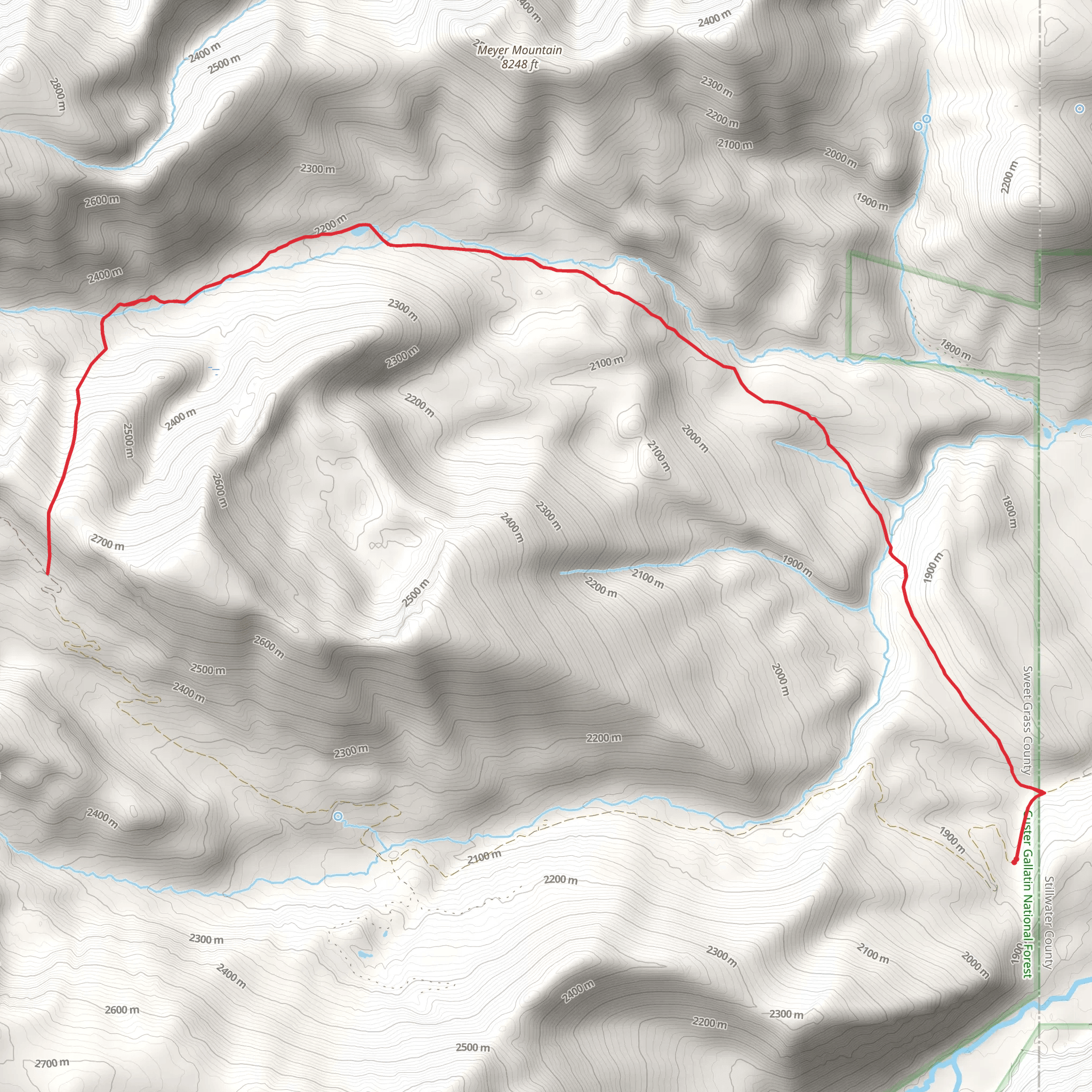 Castle Creek Trail mobile static map