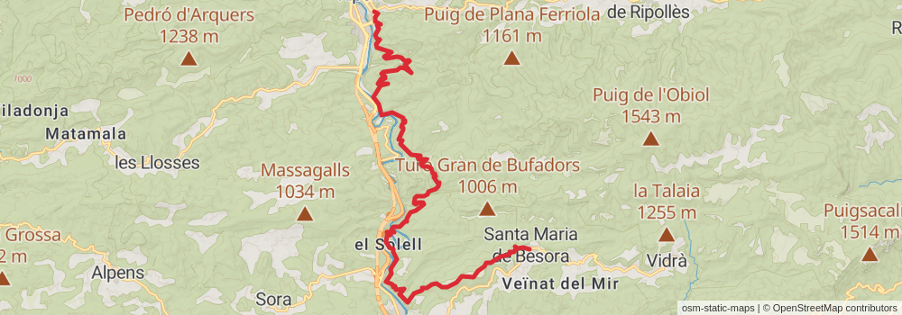 GR 151 Caminos del Obispo y Abad Oliva stage 11 Map