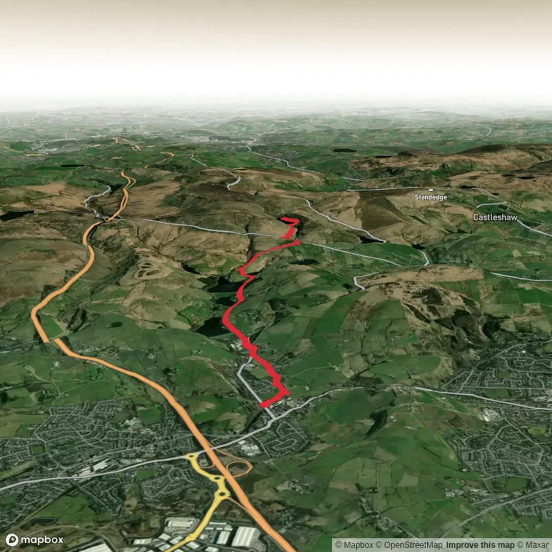 An image depicting the trail Hike from Newhey and its surrounding area.