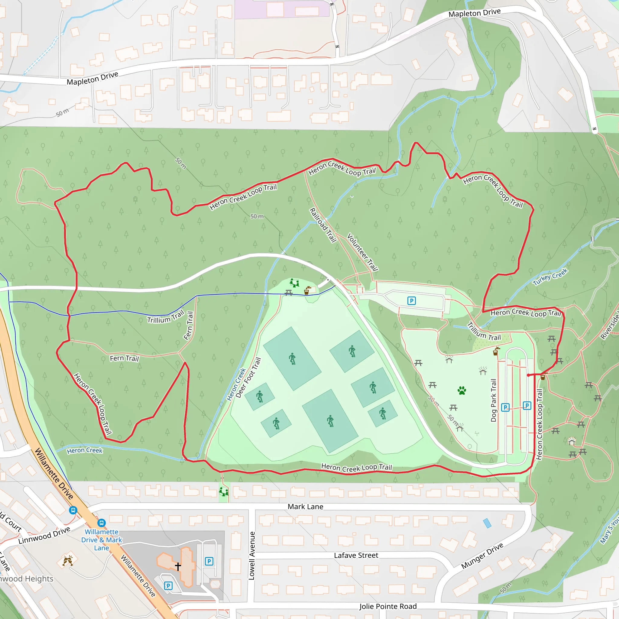 Heron Creek Loop Trail mobile static map