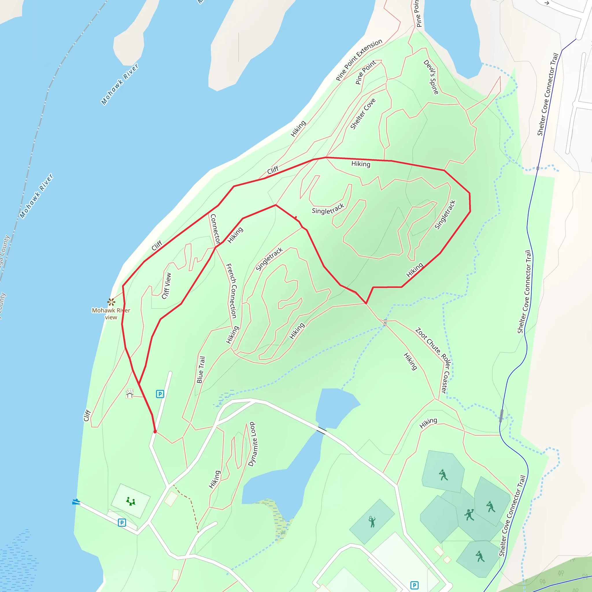 Cliff View Trail Loop from Colonie Mohawk River Park mobile static map