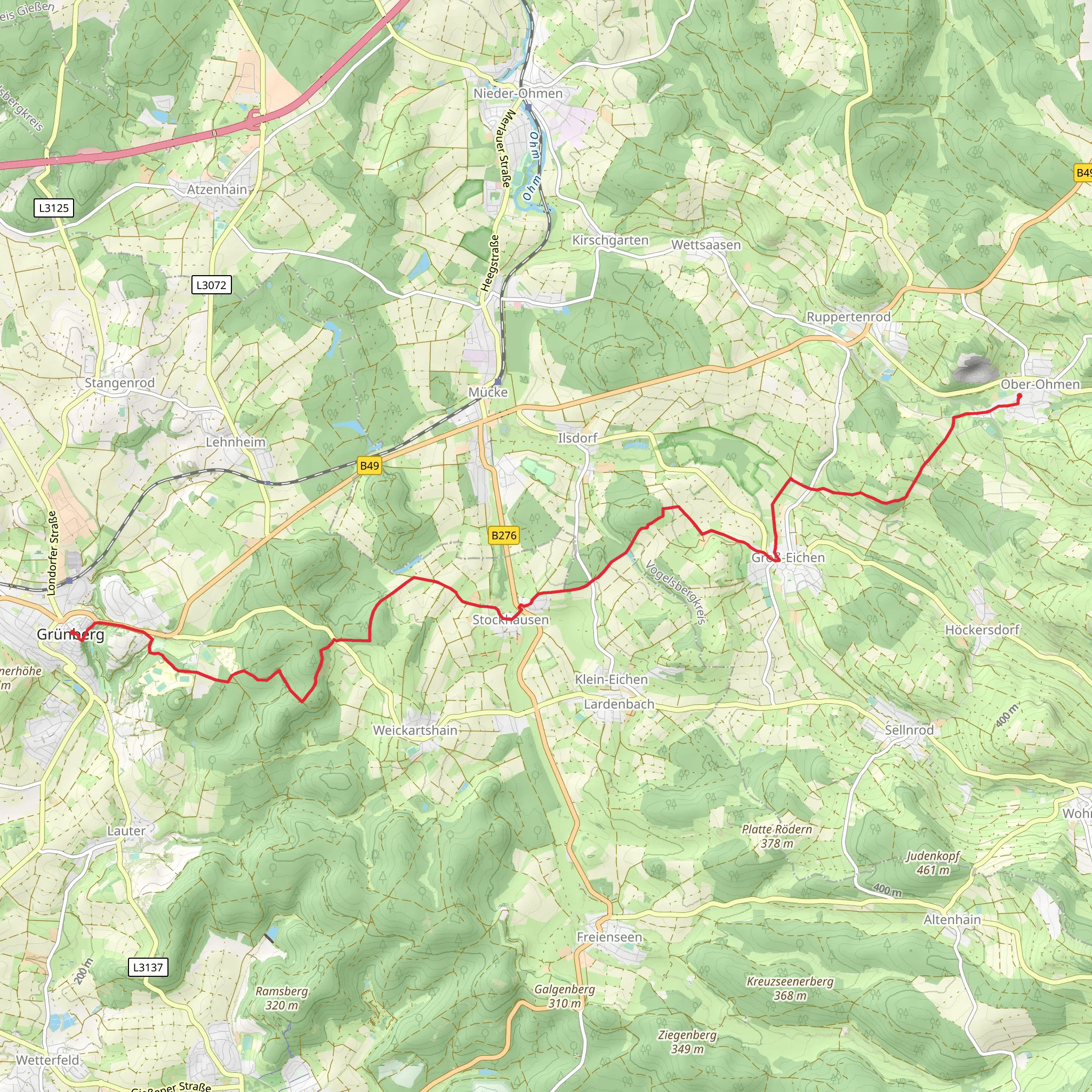 Mucke to Grunberg Walk mobile static map