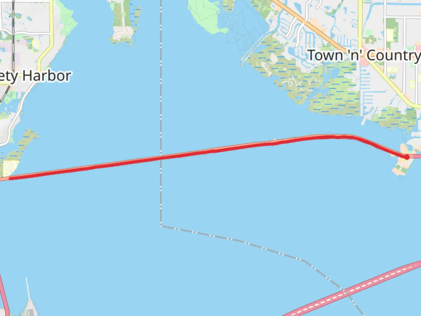 An image depicting the trail Courtney Campbell Causeway Trail and its surrounding area.