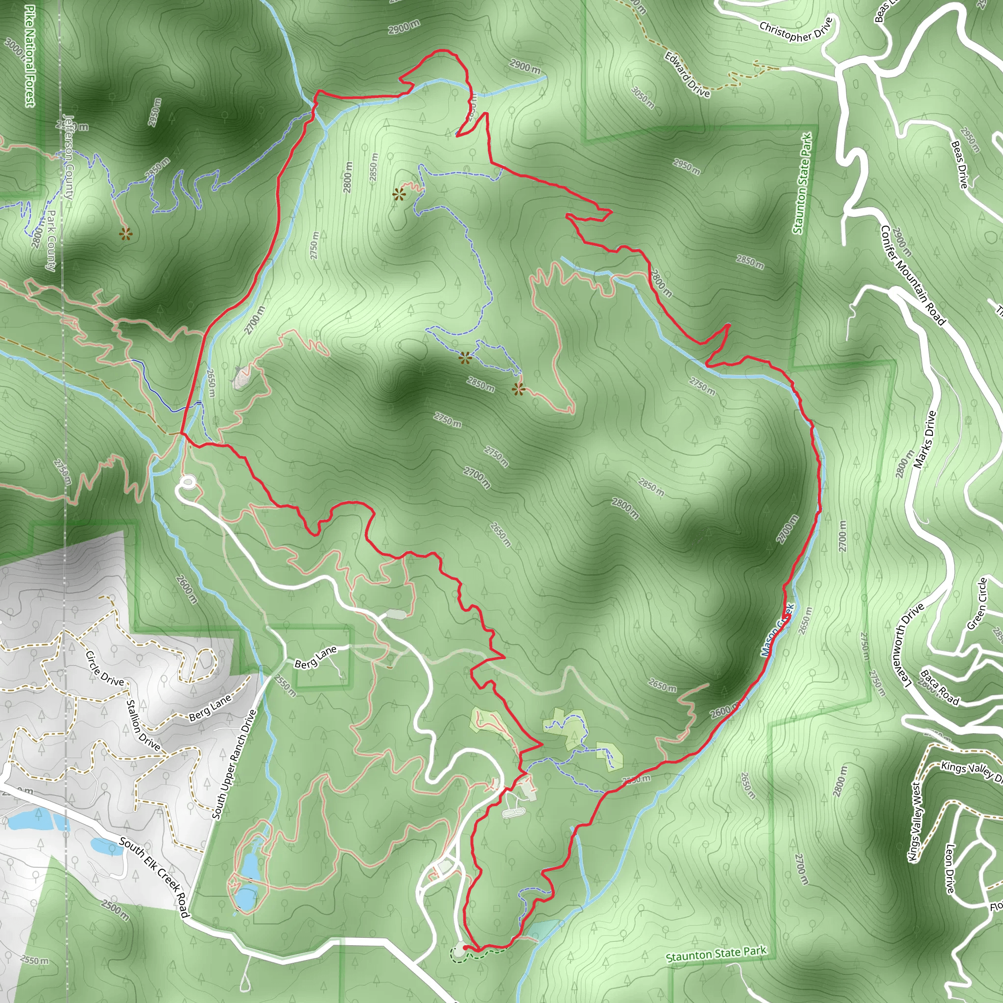 Mason Creek and Staunton Ranch Loop Trail mobile static map