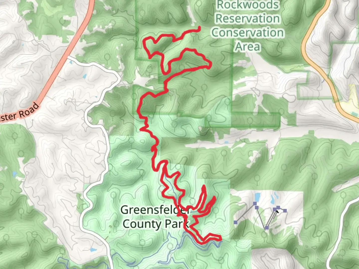 An image depicting the trail Beulah Trail and Green Rock Trail and its surrounding area.