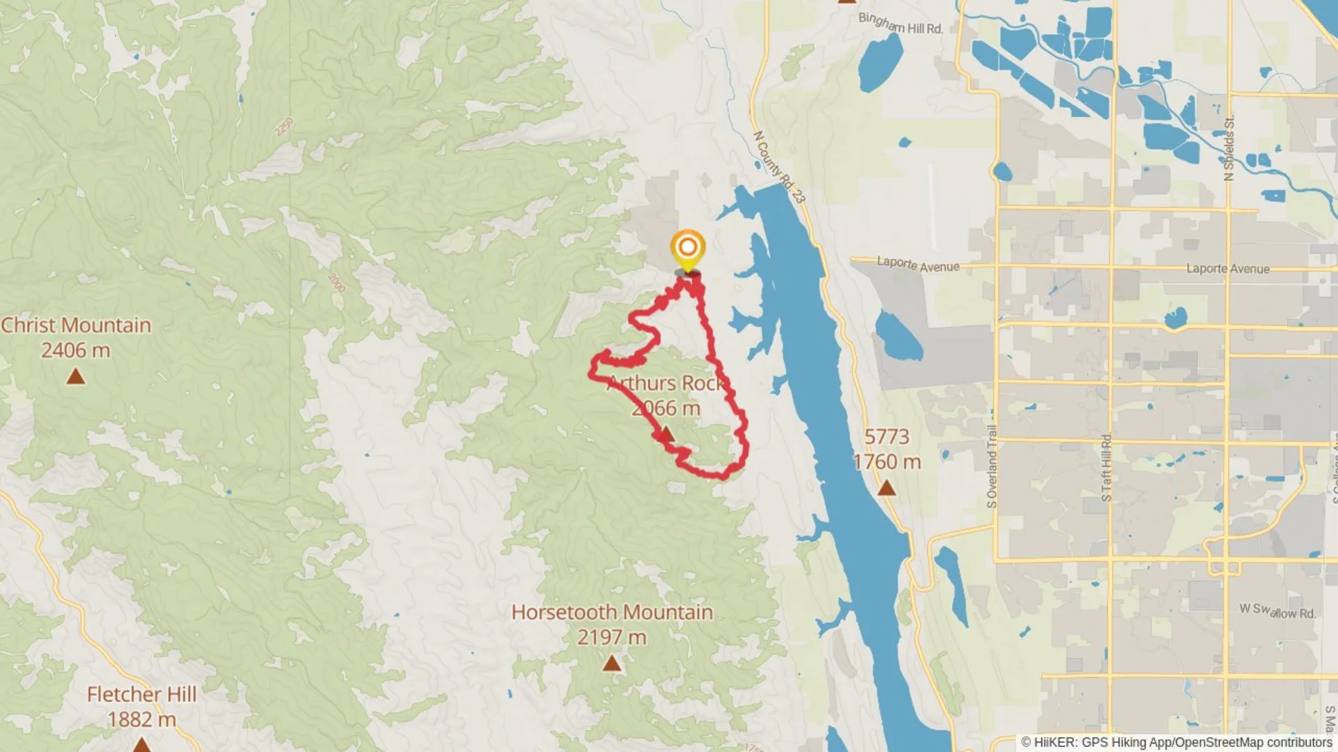 An image depicting the trail Timber, Arthur's Rock and West Valley Loop Trail and its surrounding area.