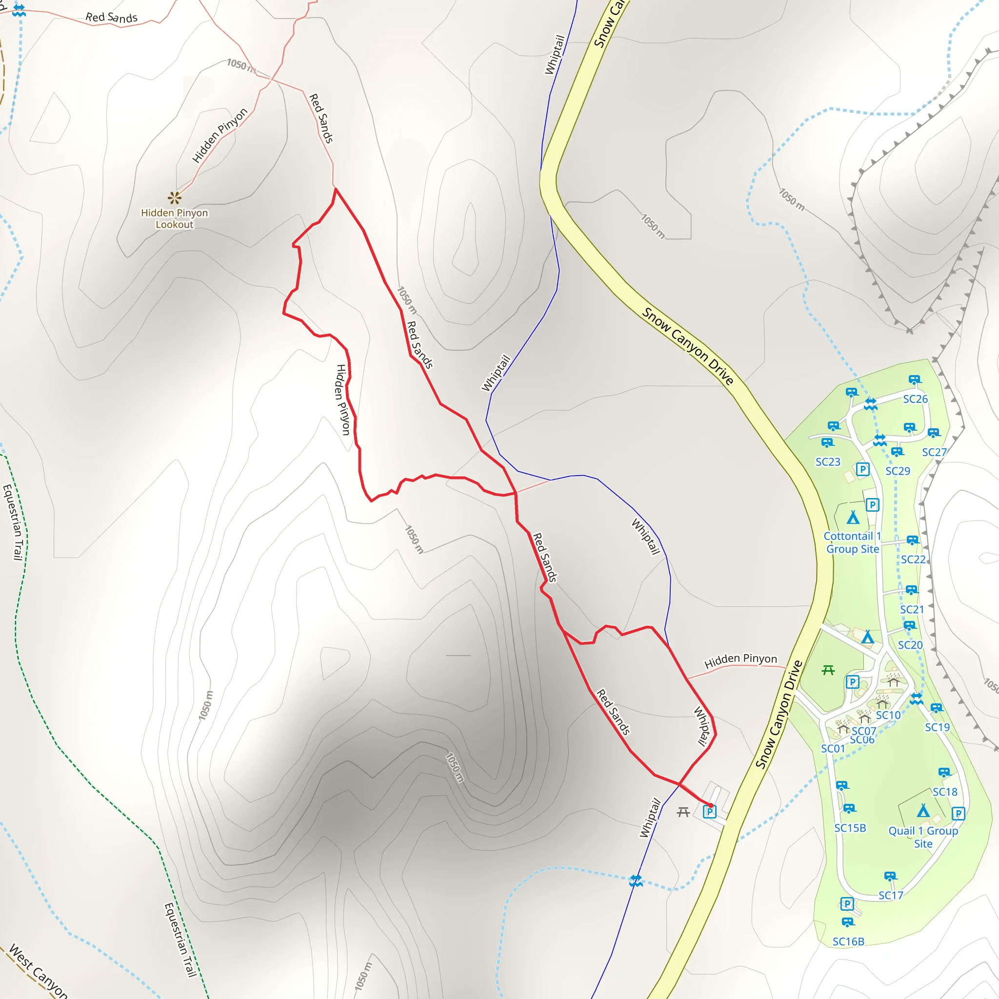 Hidden Pinyon Loop Trail mobile static map