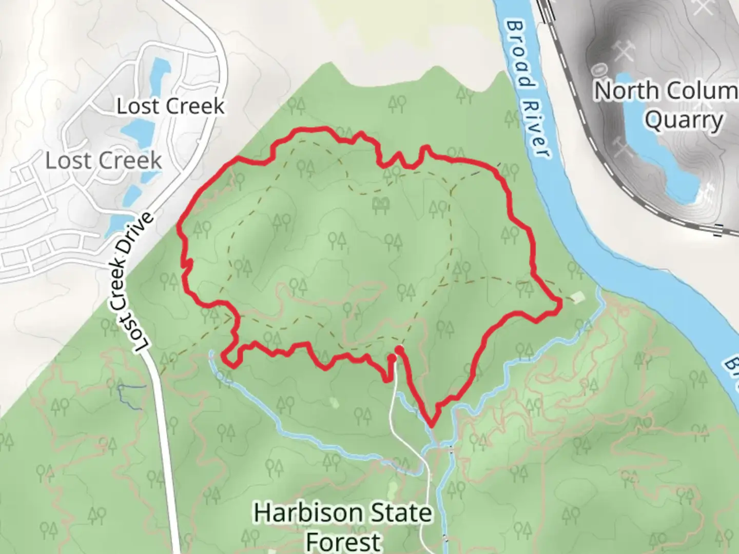 An image depicting the trail Stewardship Trail Loop and its surrounding area.
