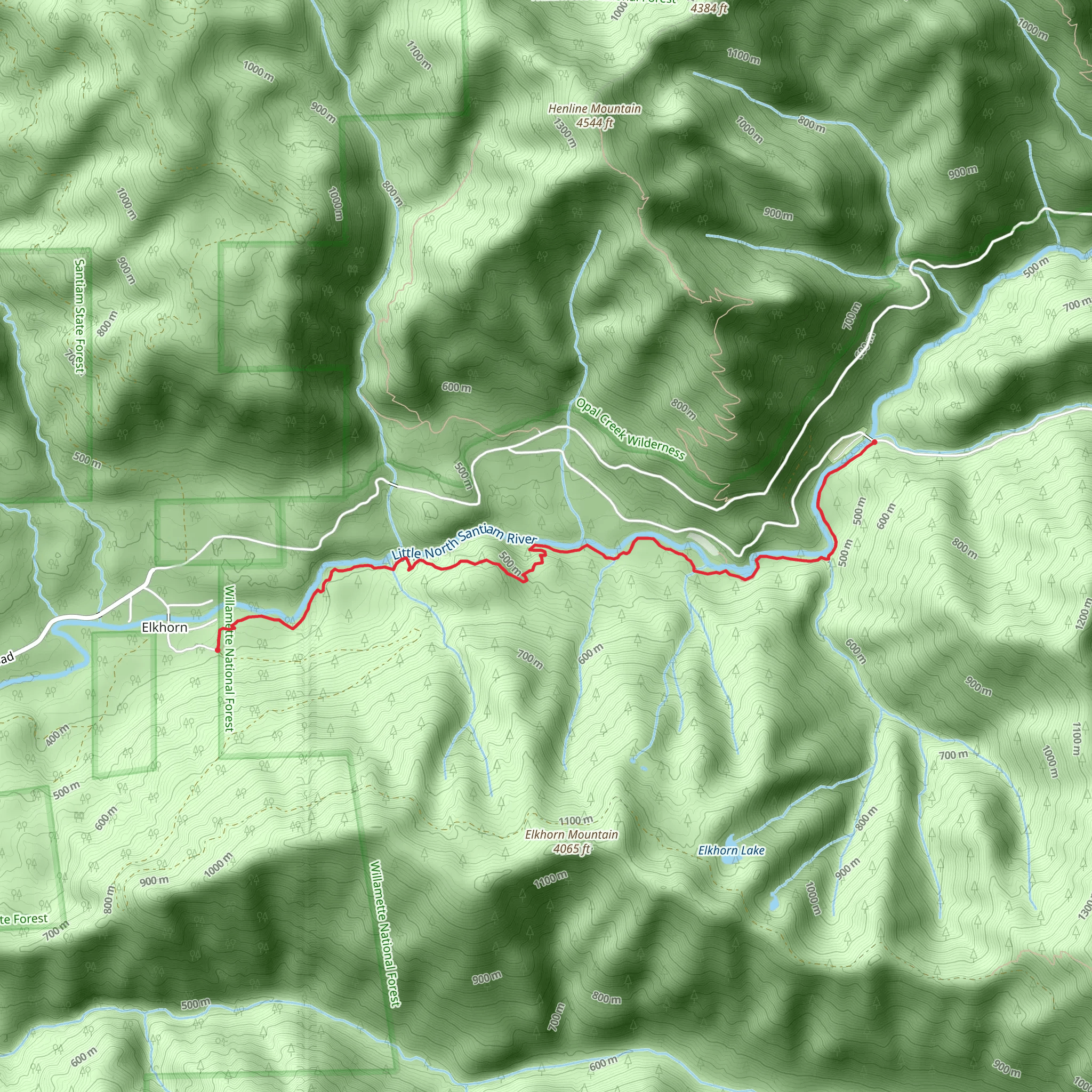 Little North Santiam Trail mobile static map