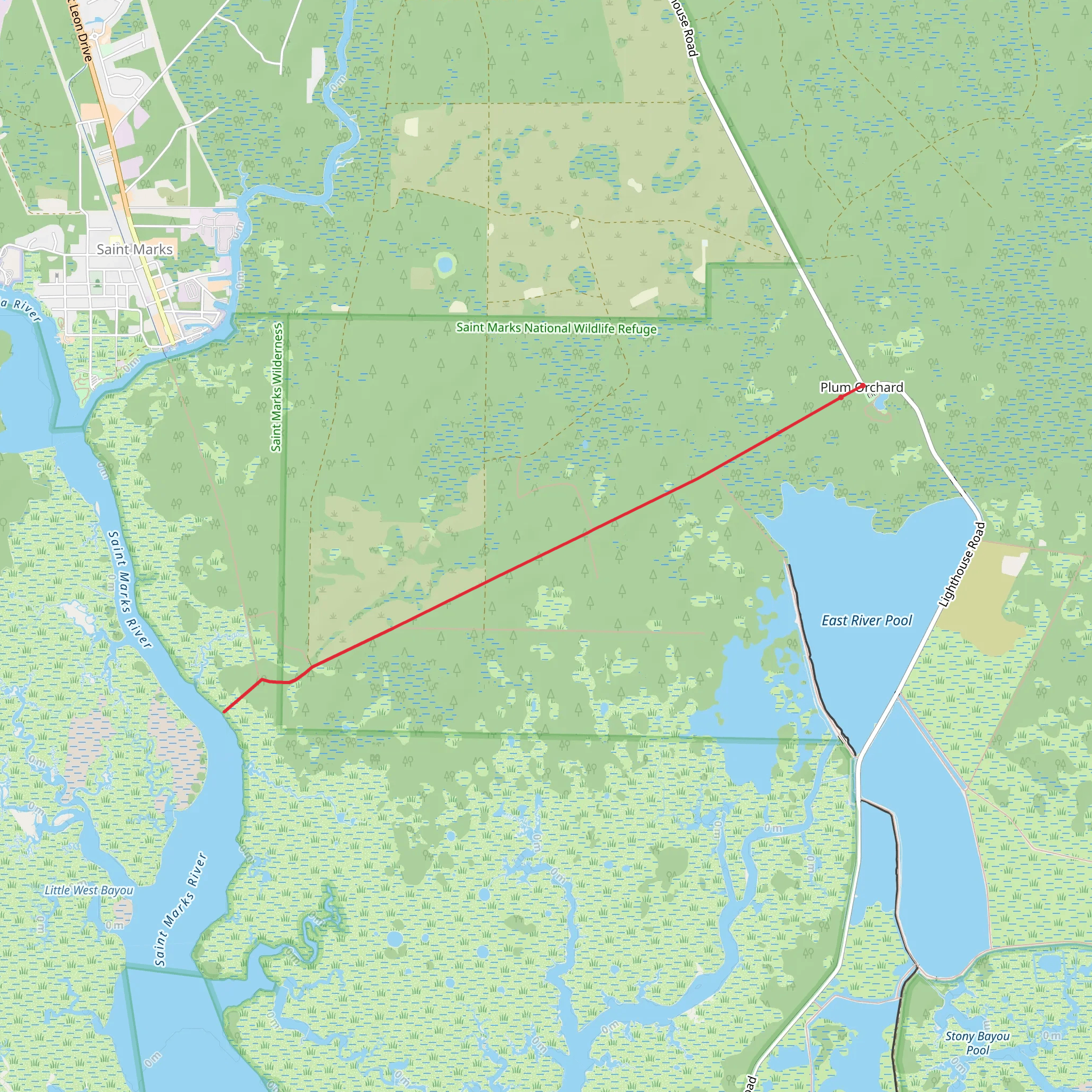 Port Leon via Plum Orchard Trail mobile static map