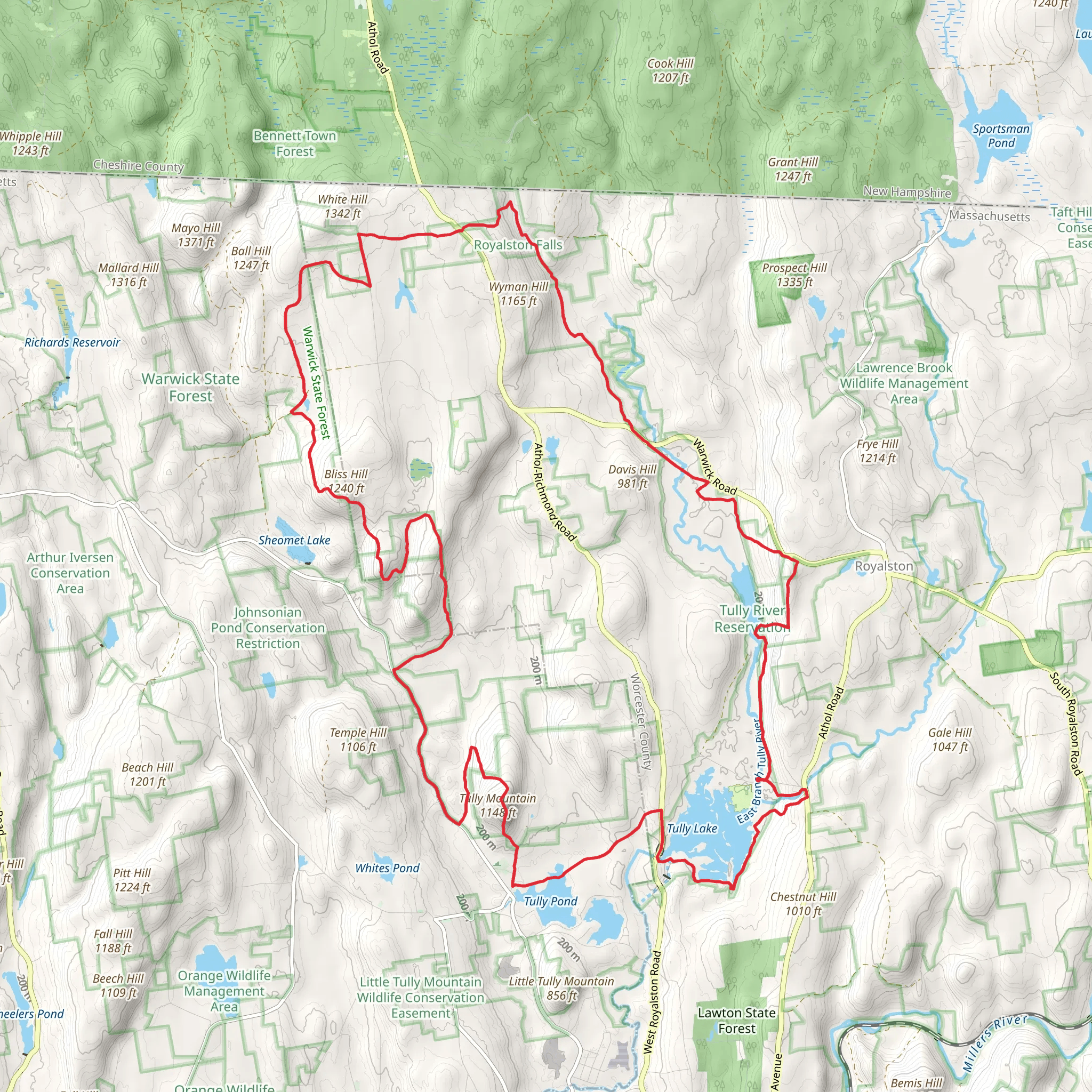 Tully Trail Loop mobile static map
