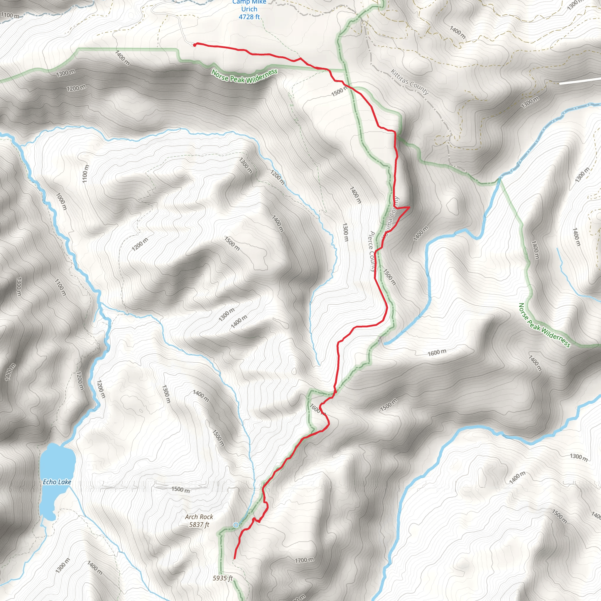 Pacific Crest Trail from Greenwater Road mobile static map