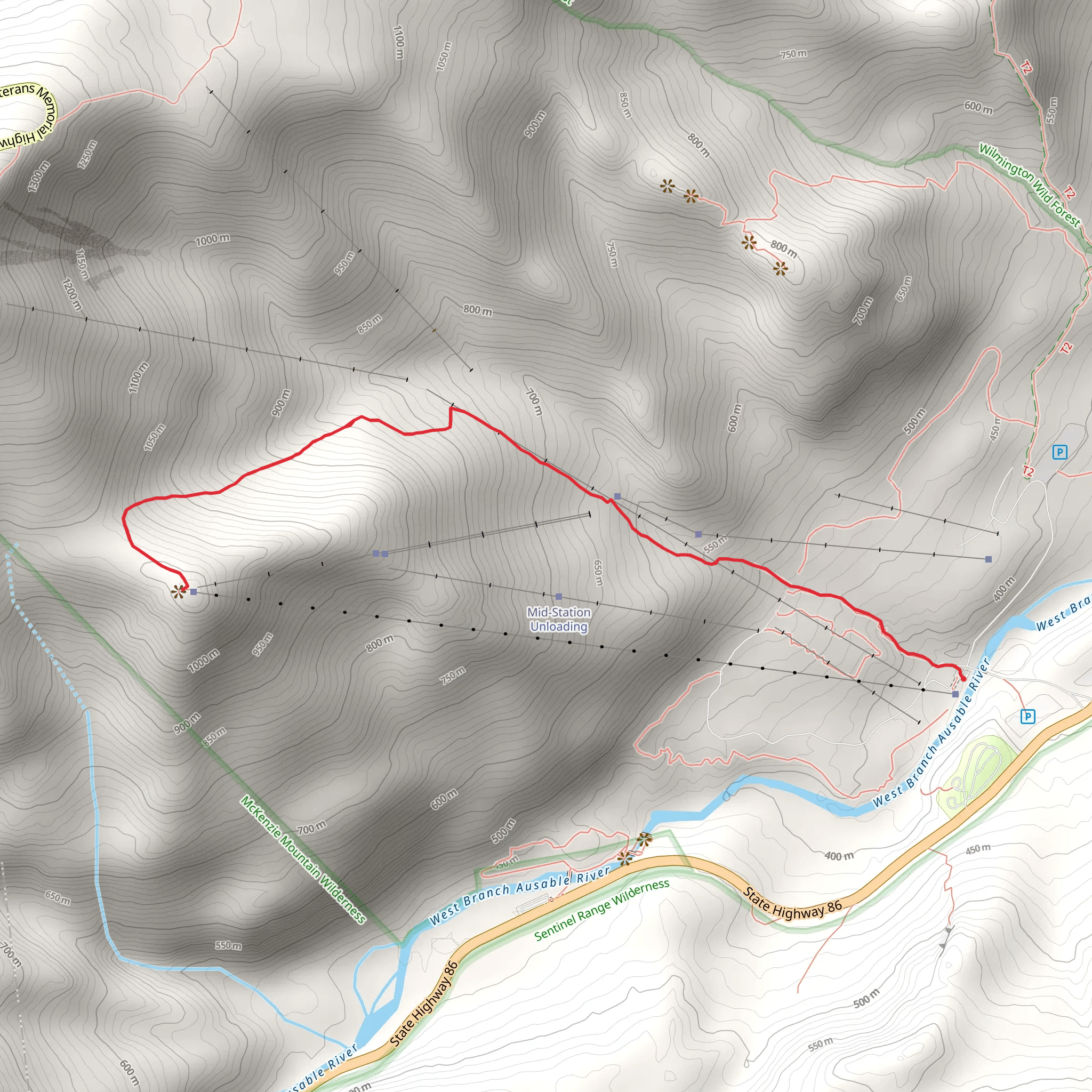 Little Whiteface Mountain from Whiteface Base Lodge mobile static map