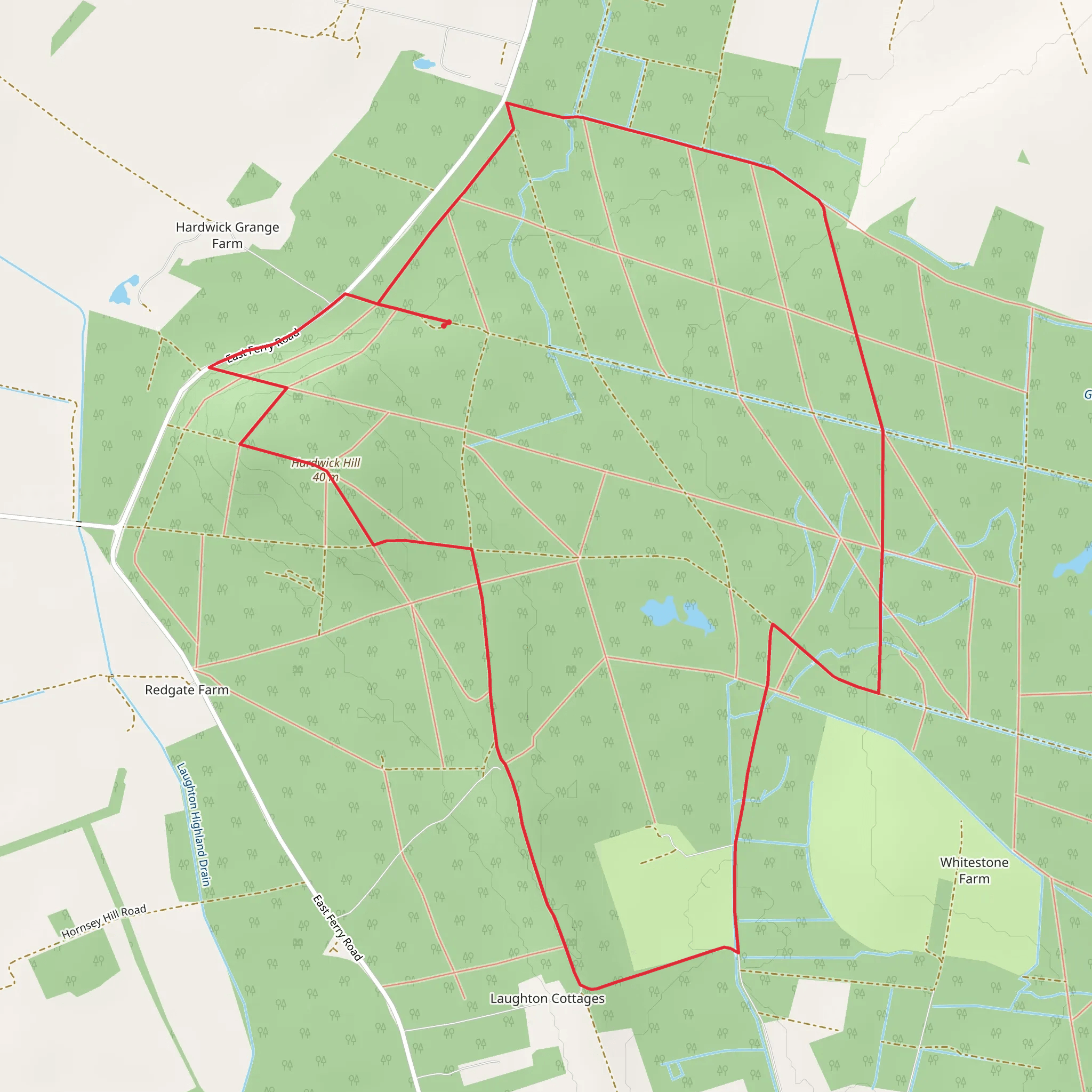 Hardwick Hill and Laughton Forest Loop mobile static map