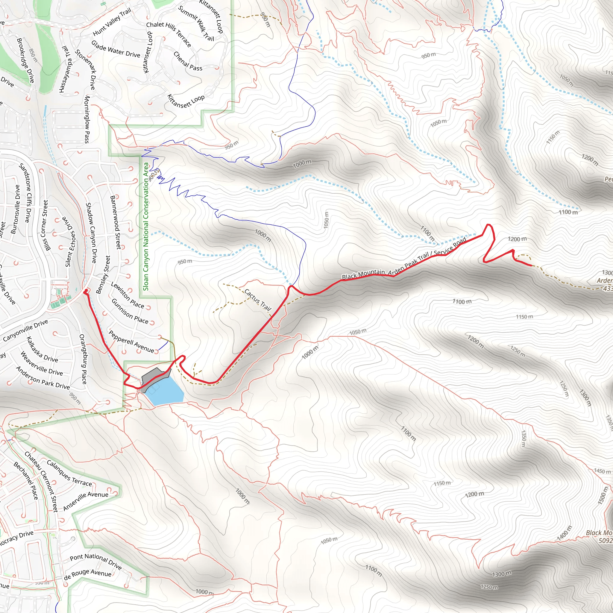 Black Mountain-Arden Peak and Anthem East Trail mobile static map