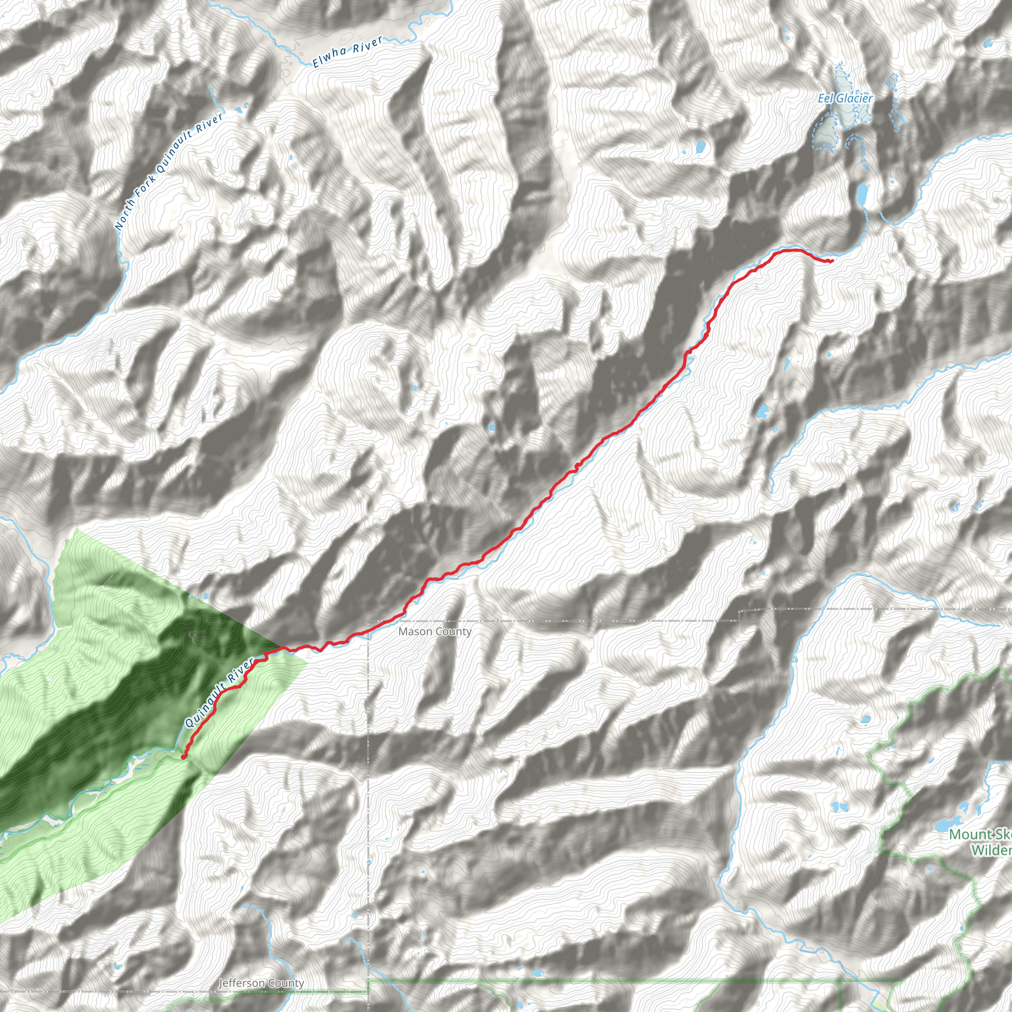 East Fork Quinault Trail mobile static map