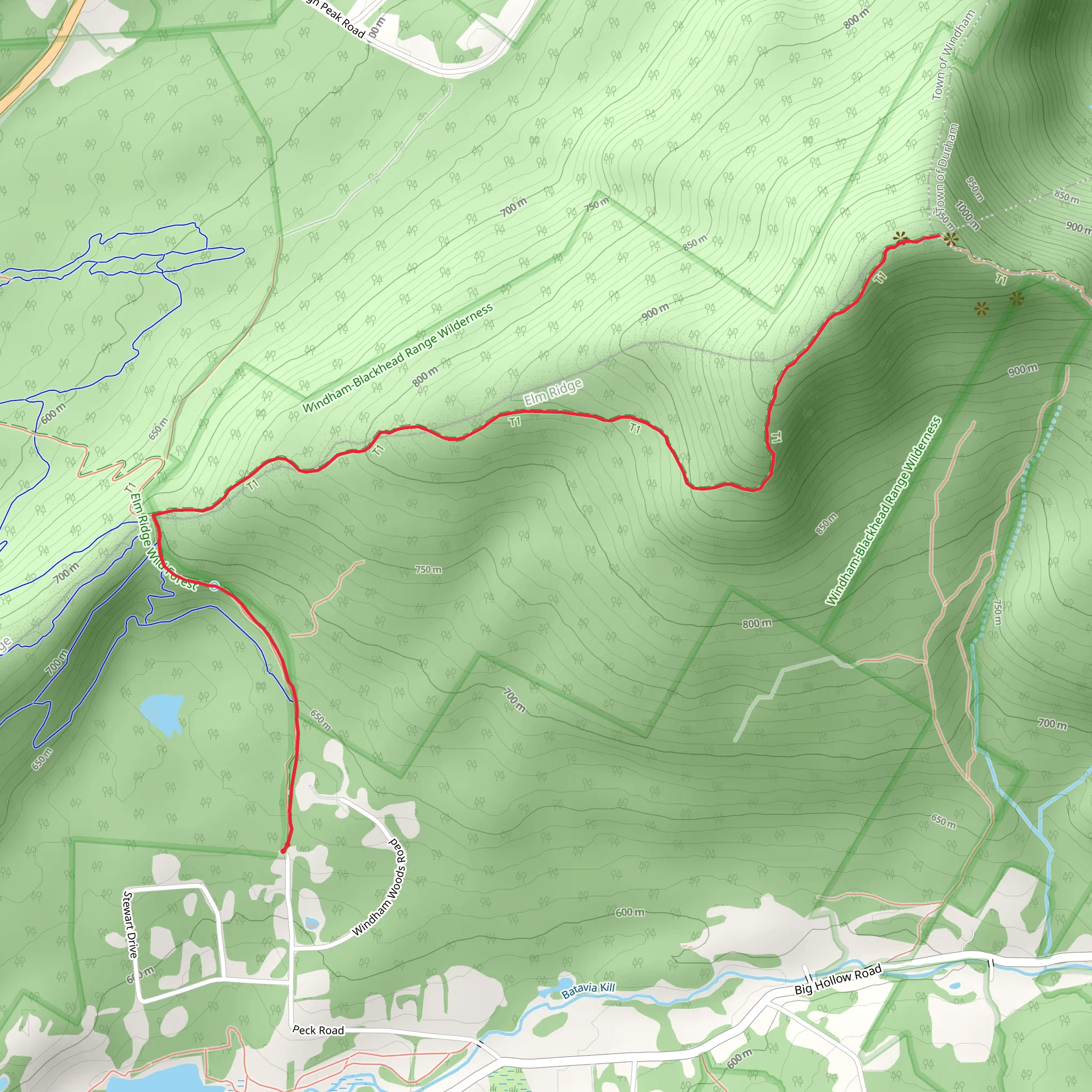 Windham High Peak via Elm Ridge Trail mobile static map