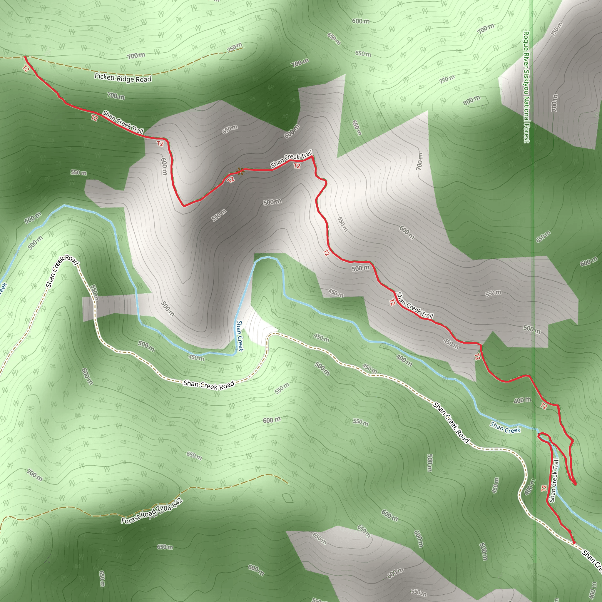 Shan Creek Trail mobile static map