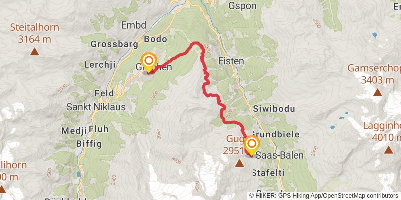 Tour Monte Rosa stage 8 Map