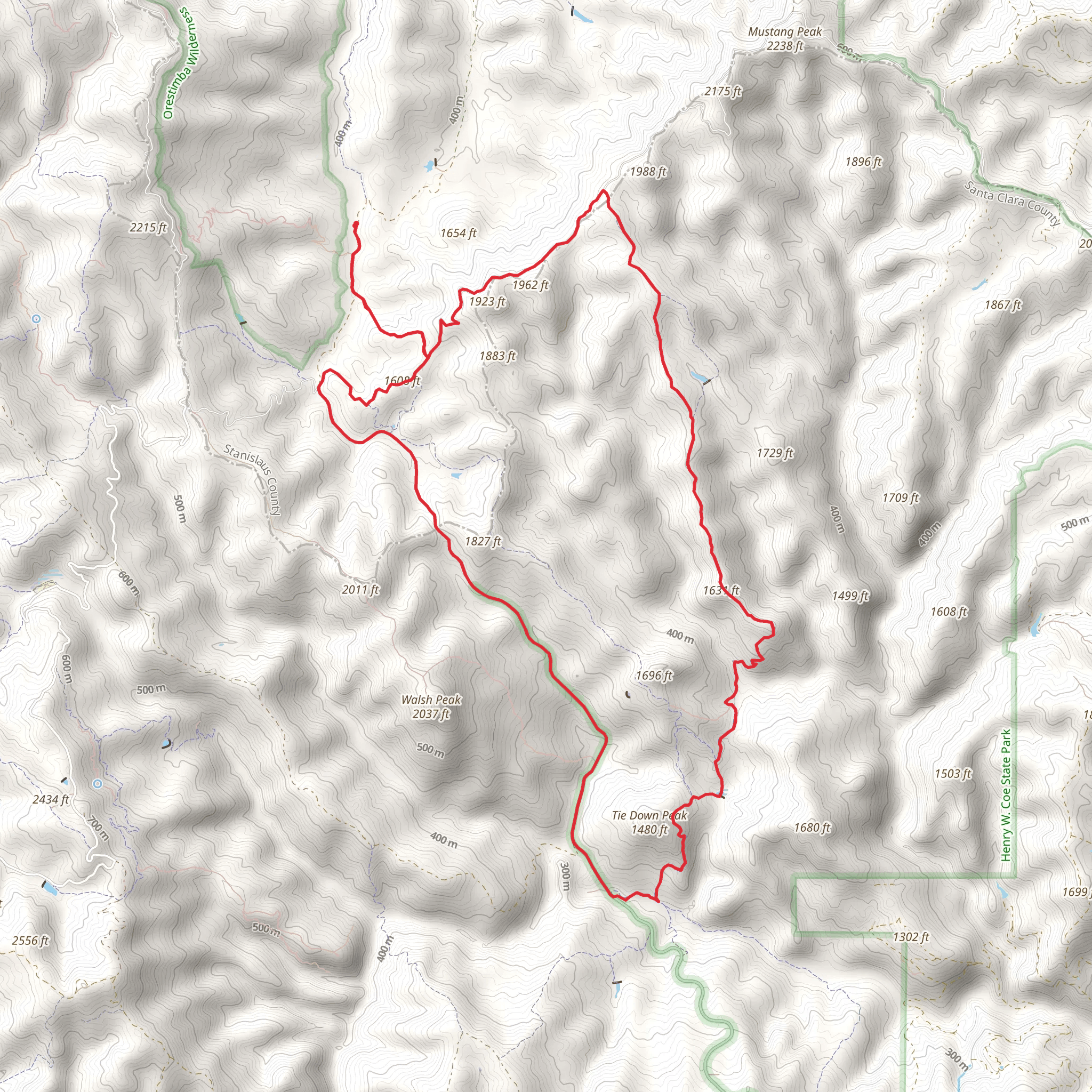 Dutch's and Tie Down Loop Trail mobile static map