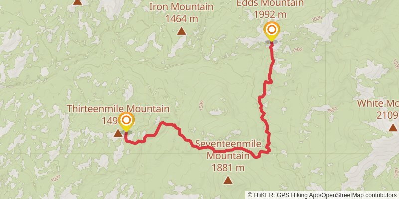 Pacific Northwest Trail stage 76 Map