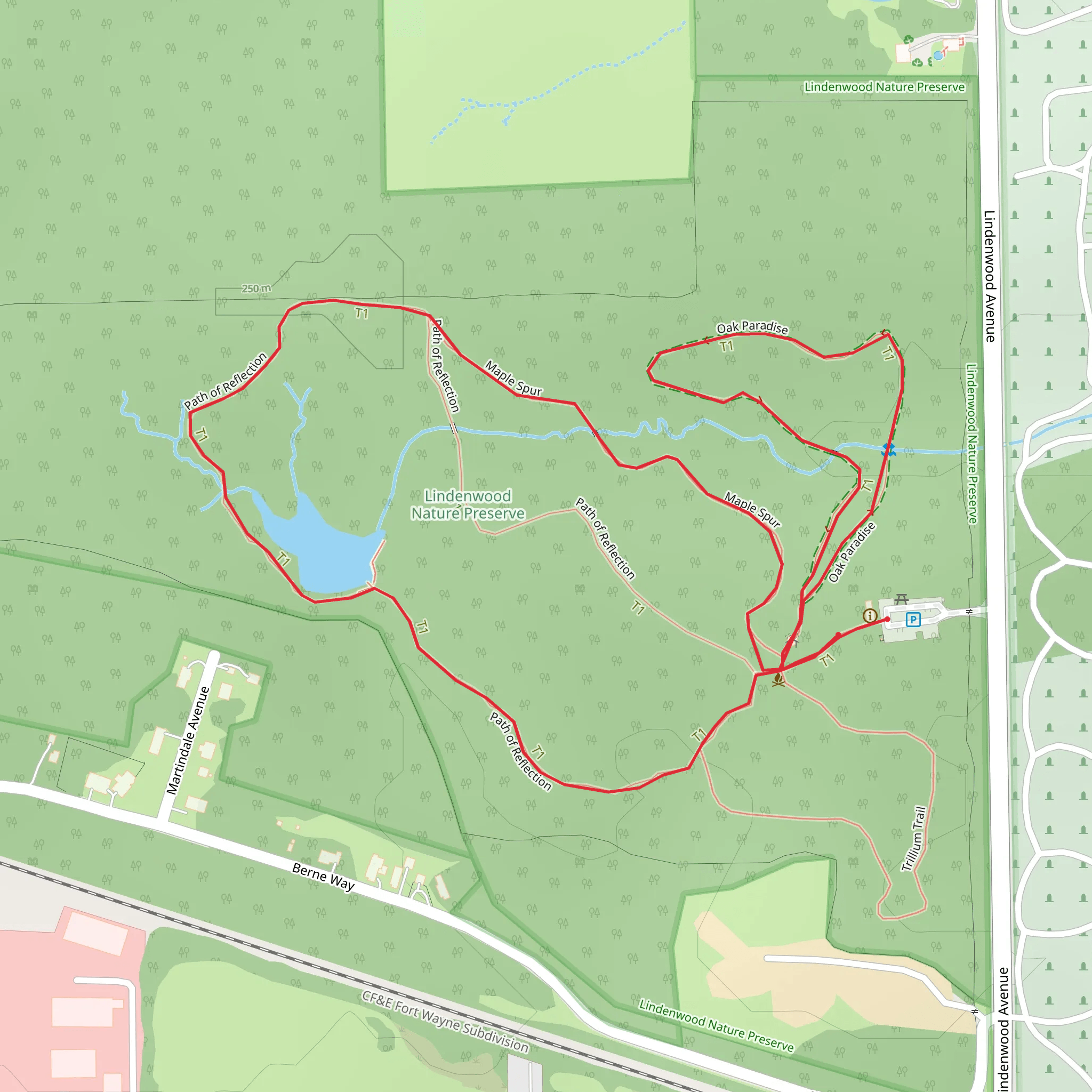 Oak Paradise and Path of Reflection Loop mobile static map