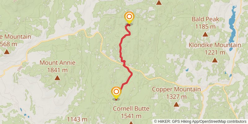 Pacific Northwest Trail stage 72 Map
