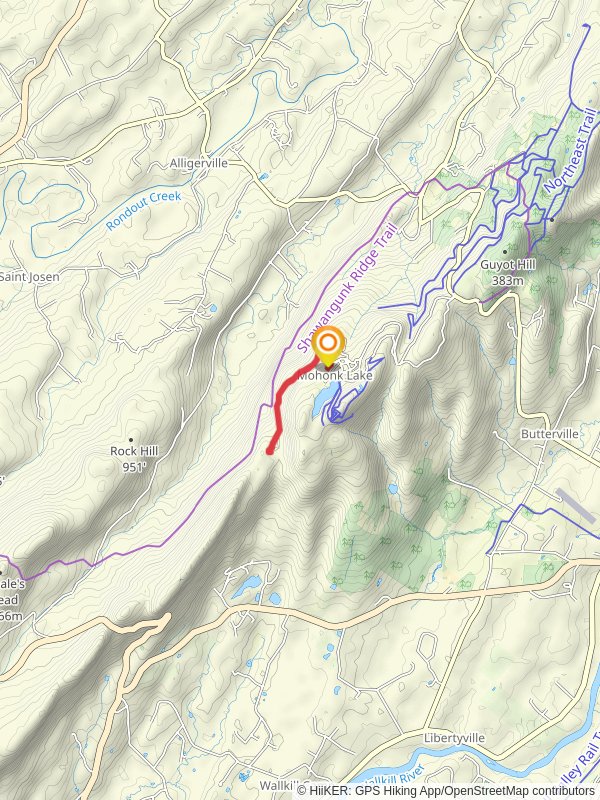 Mohonk Lake and Eagle Cliff mobile static map