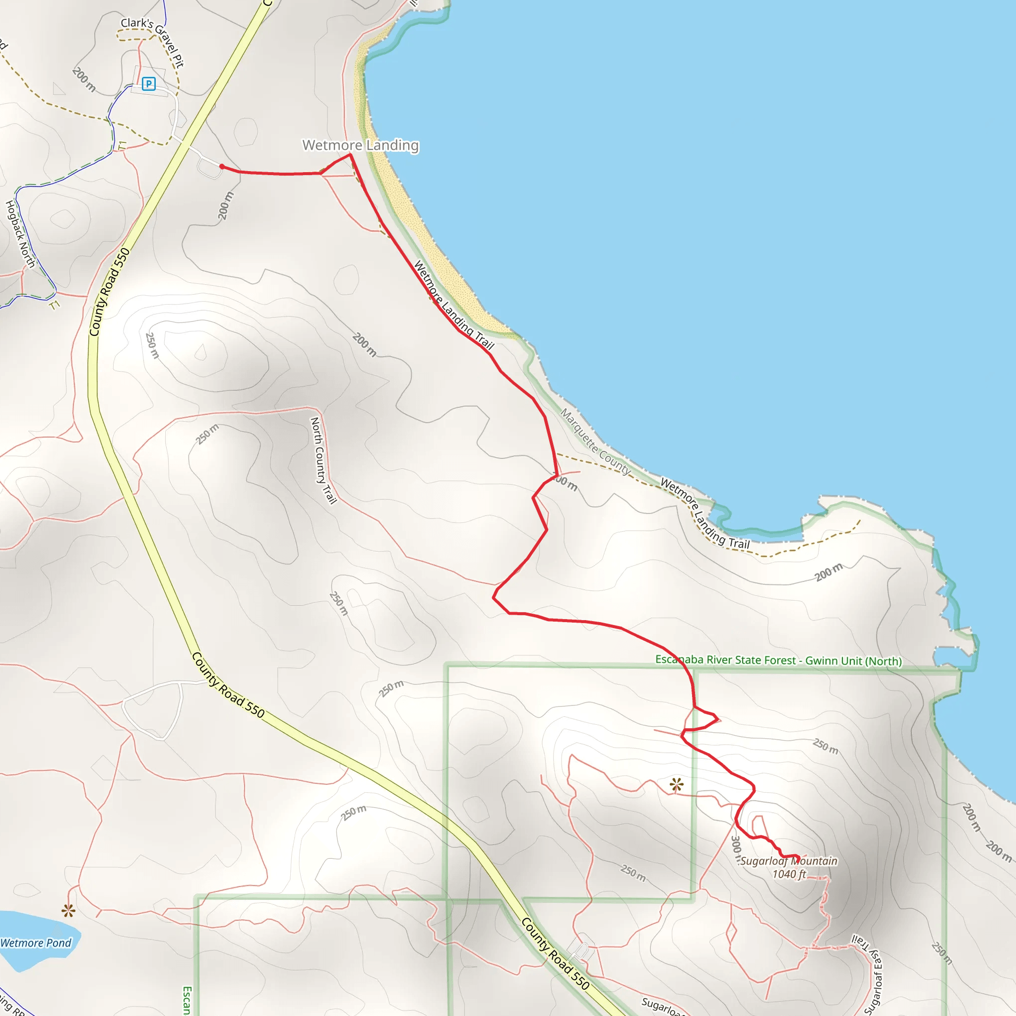 Sugarloaf Mountain via Wetmore Landing Trail mobile static map