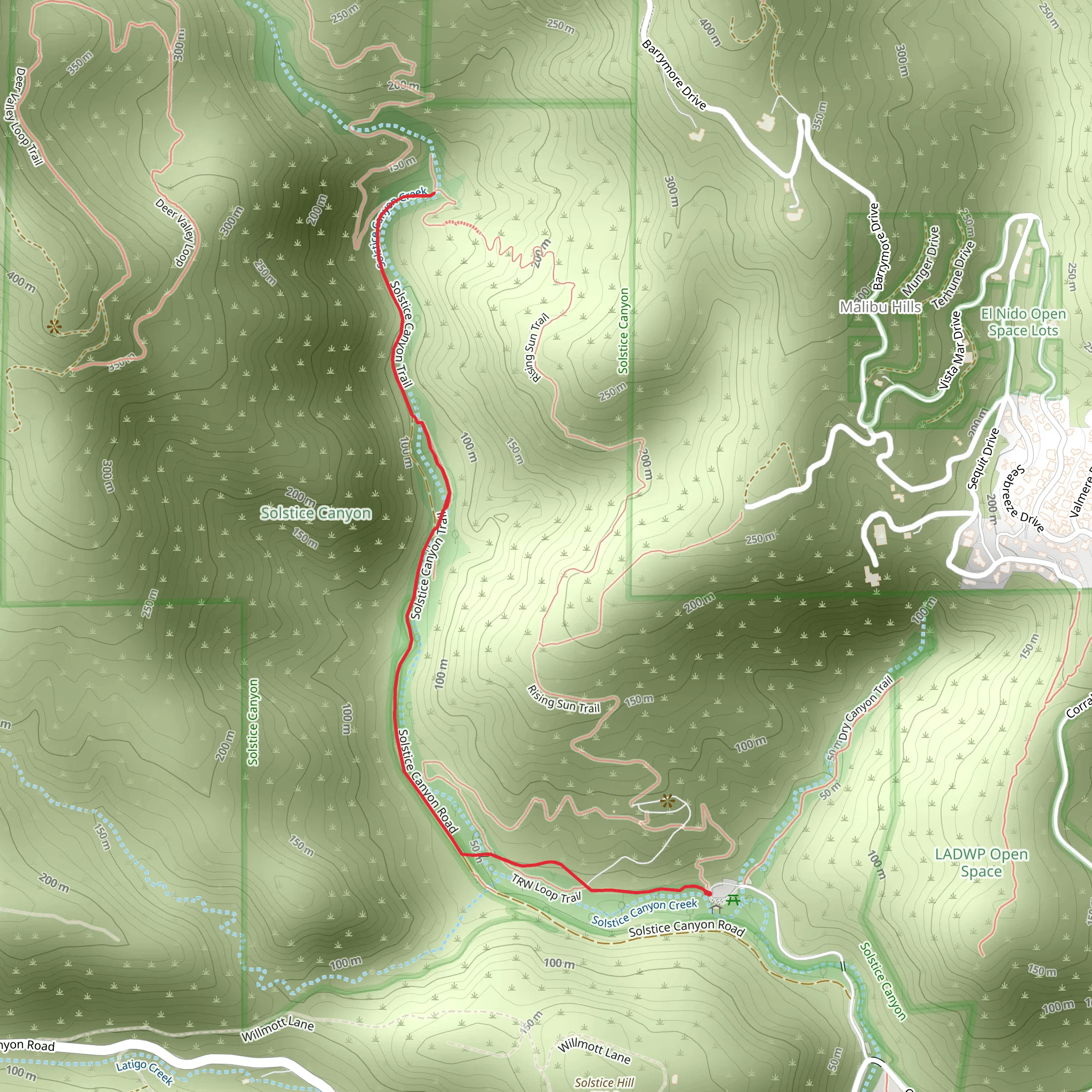 Solstice Canyon Trail mobile static map