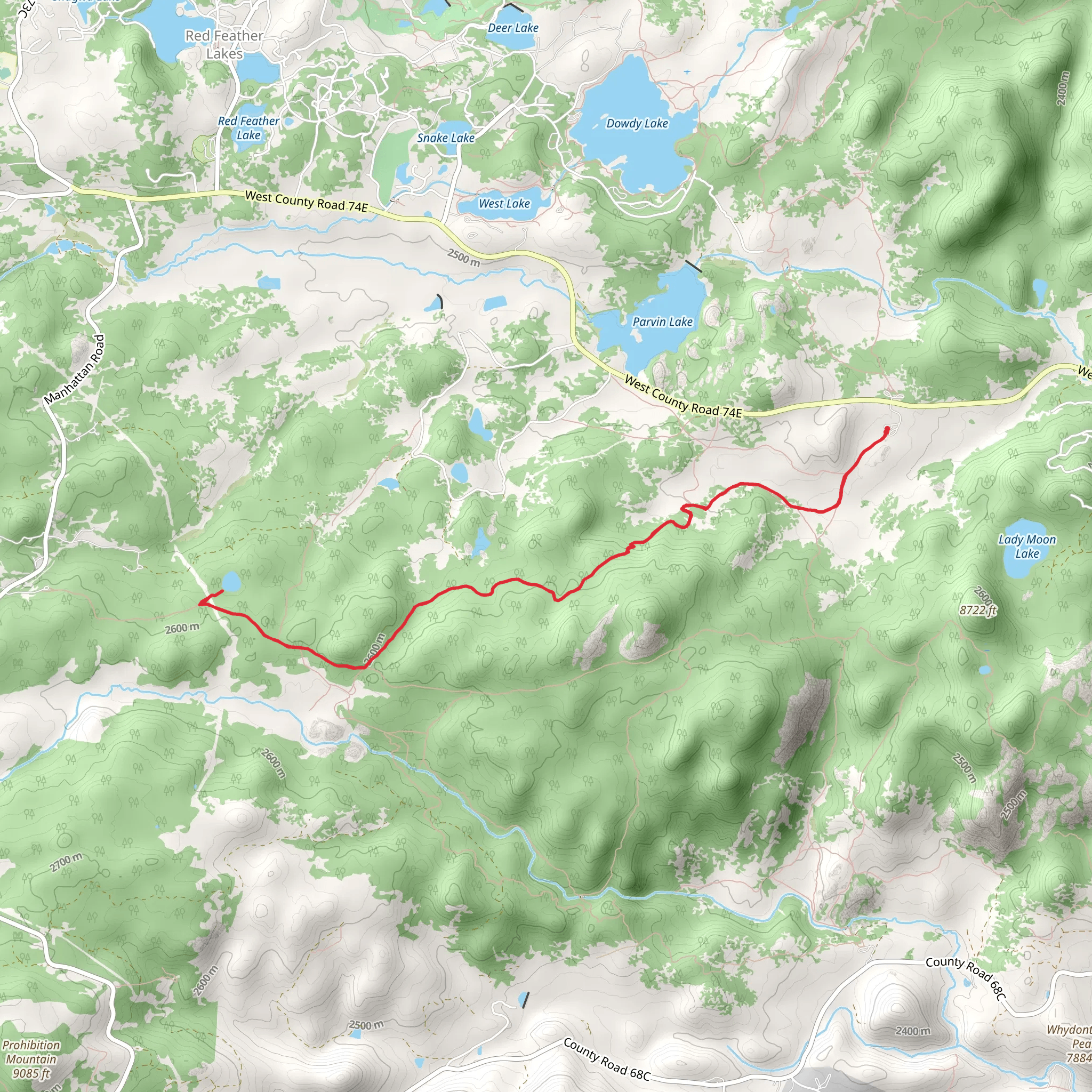 Molly Lake via Lady Moon Trail mobile static map