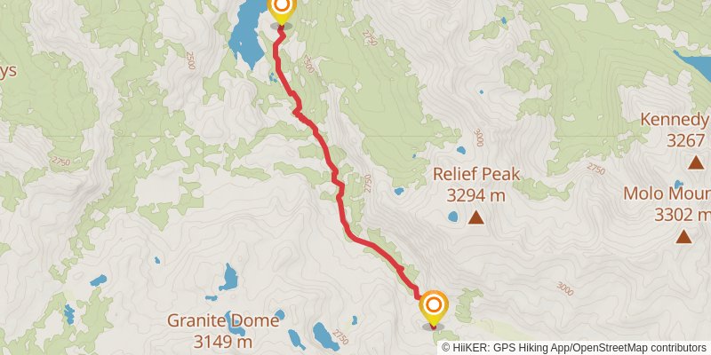 Dorothy Lake via Huckleberry Trail and Lunch Meadow Trail stage 2 Map