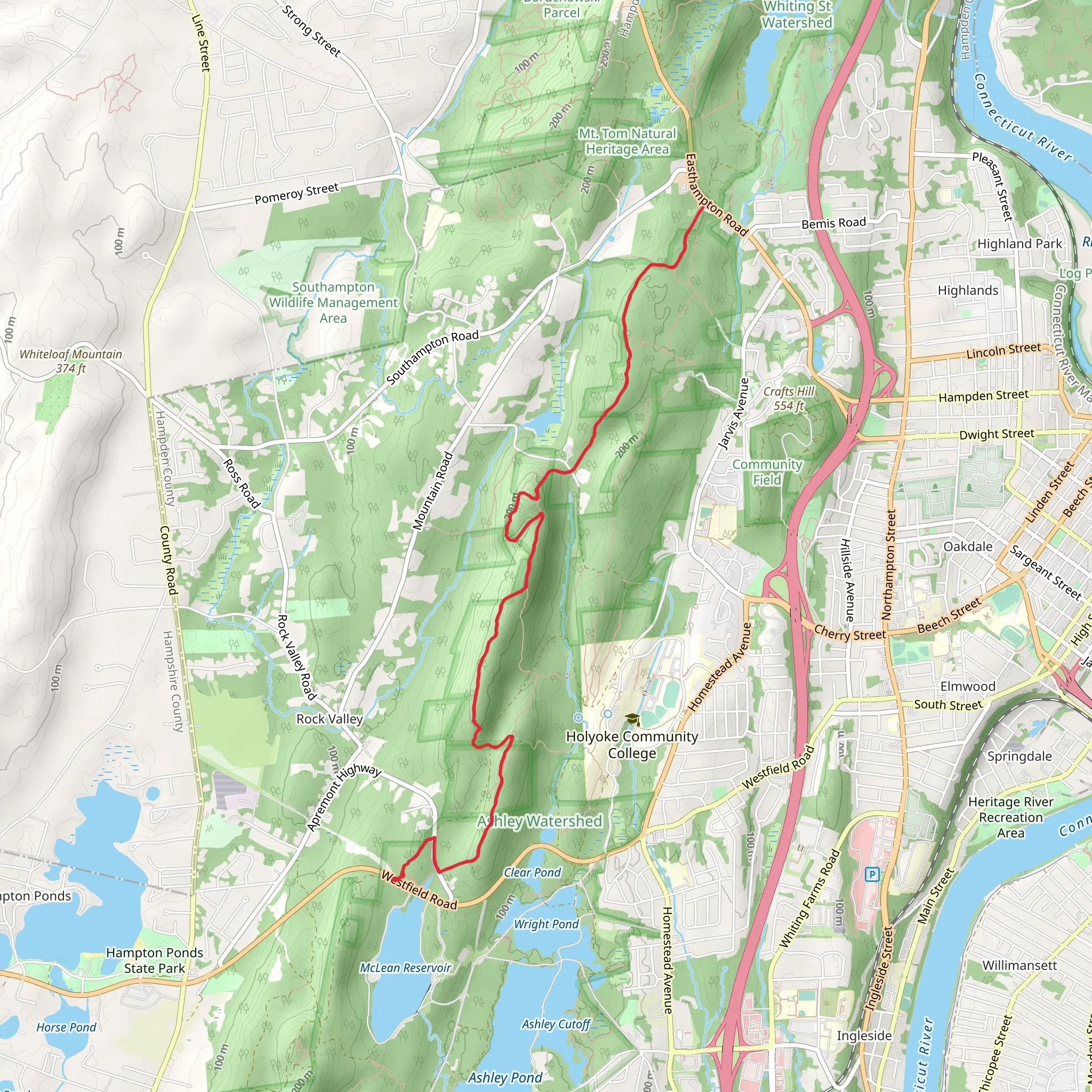 NET-M and M Trail via Westfield Road mobile static map