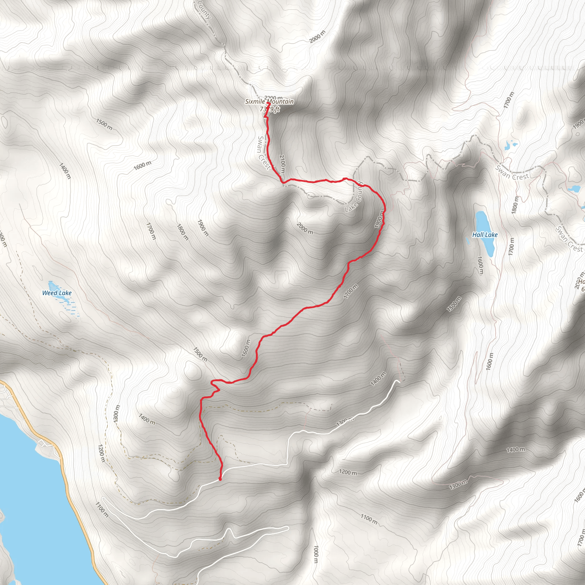 Sixmile Lookout Trail mobile static map
