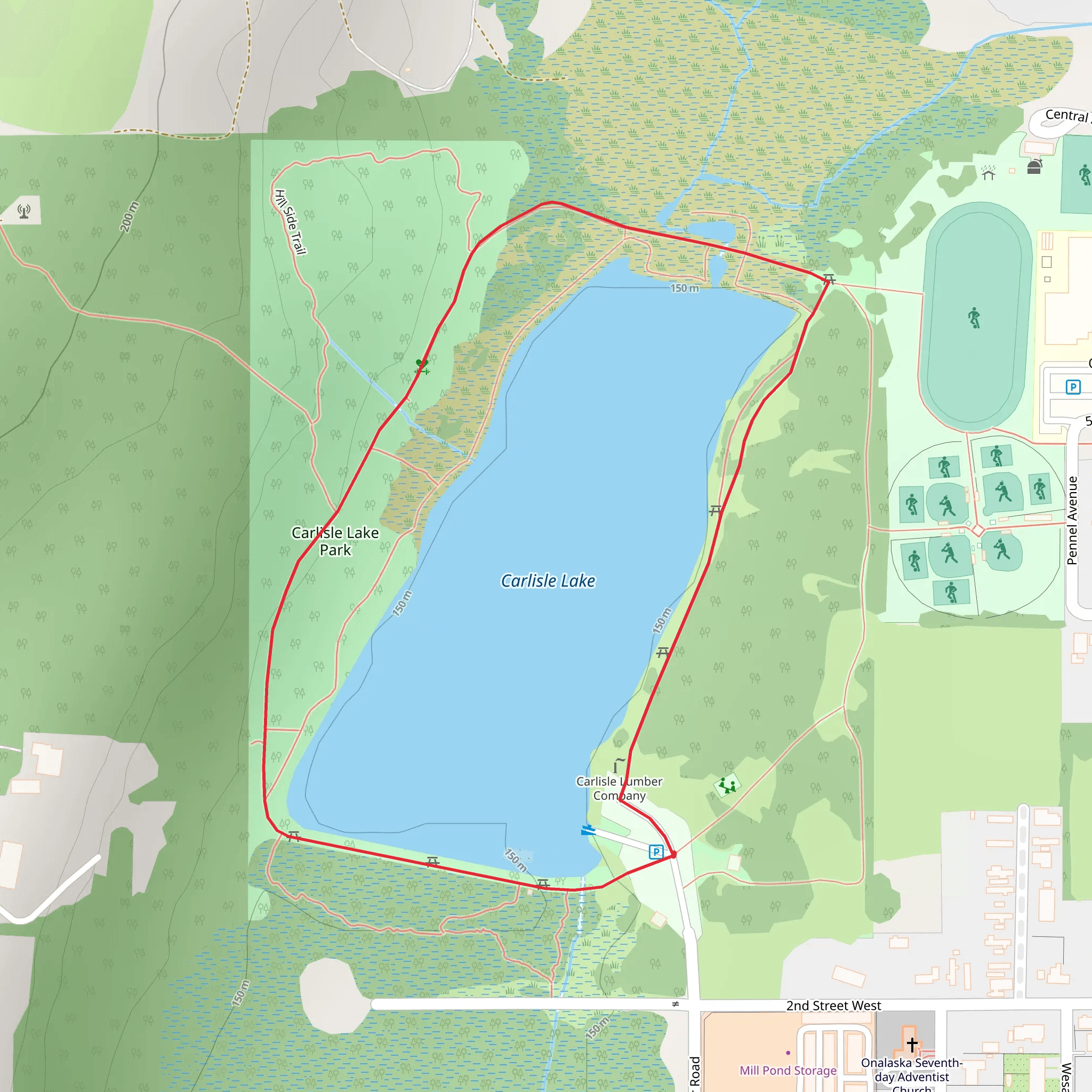 Carlisle Lake Loop mobile static map