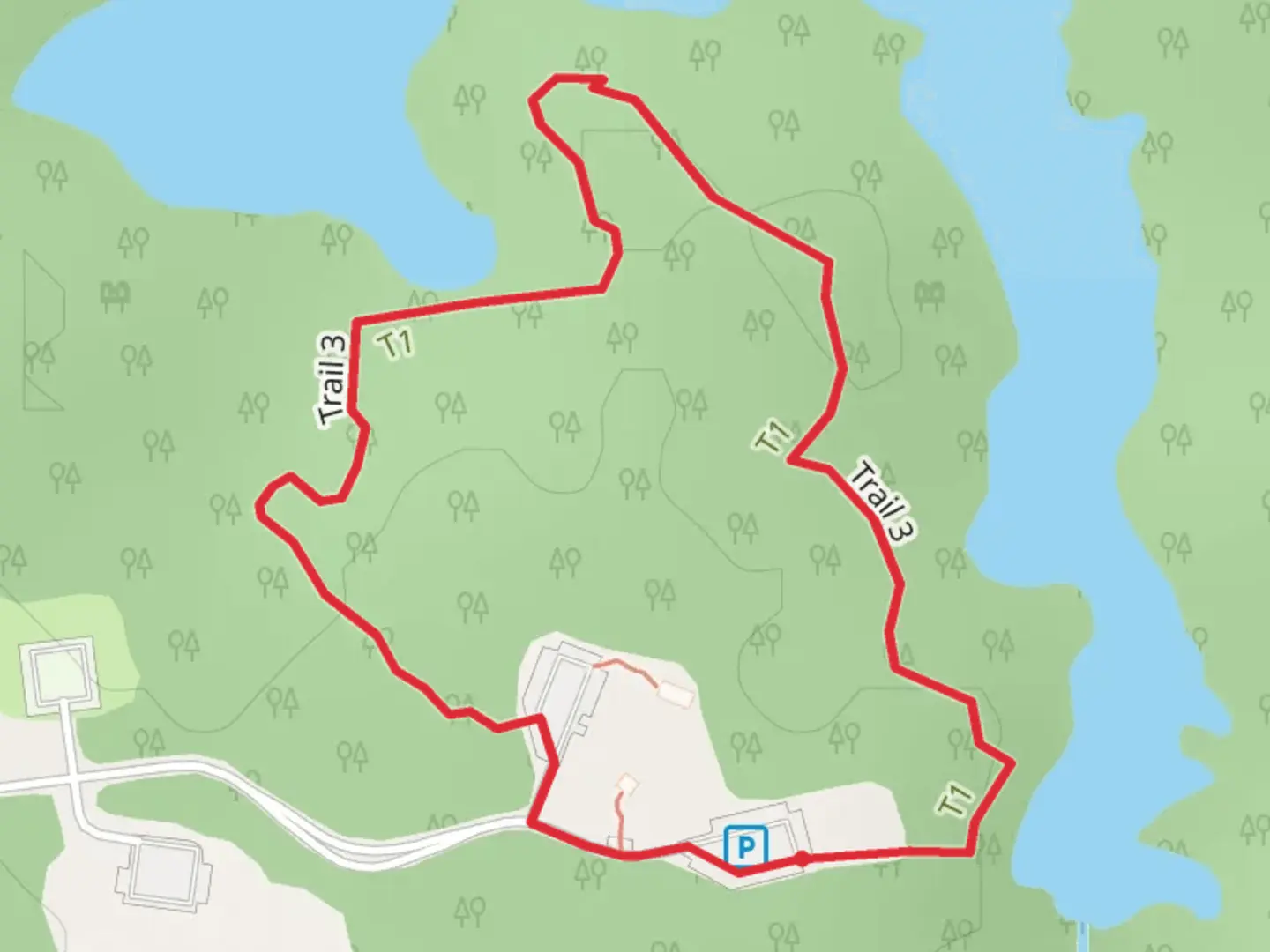 An image depicting the trail Trail 3 Loop and its surrounding area.