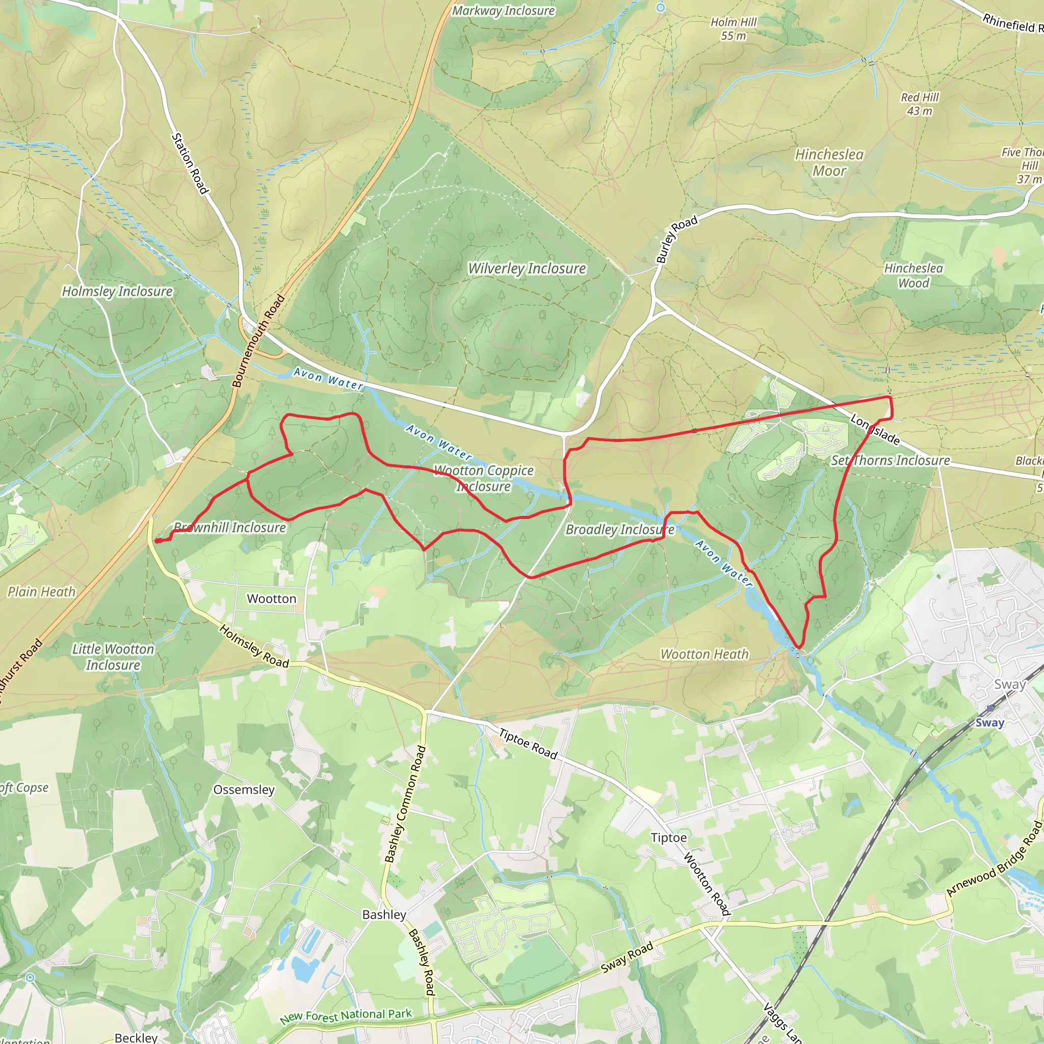 Set Thorns Inclosure via Southampton and Dorchester Railway mobile static map