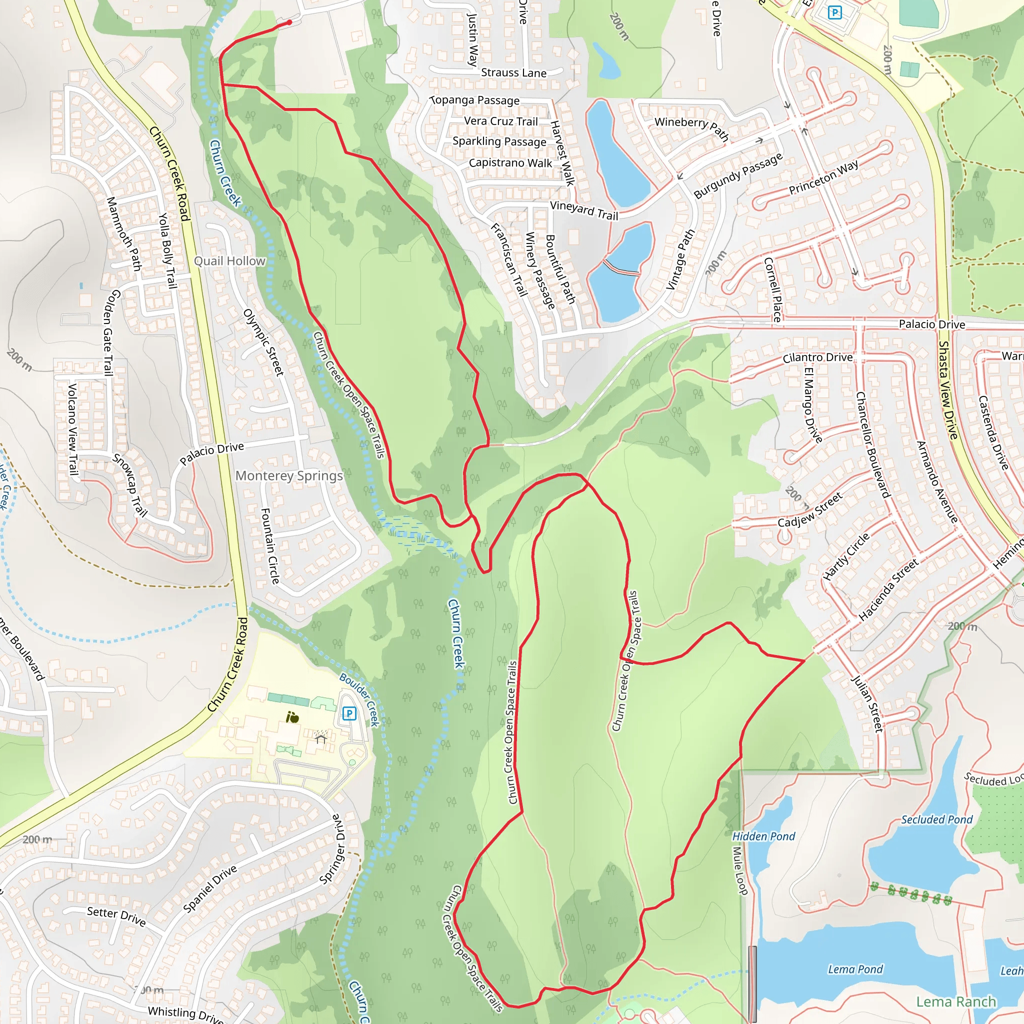 Churn Creek Open Space Loop Trail mobile static map