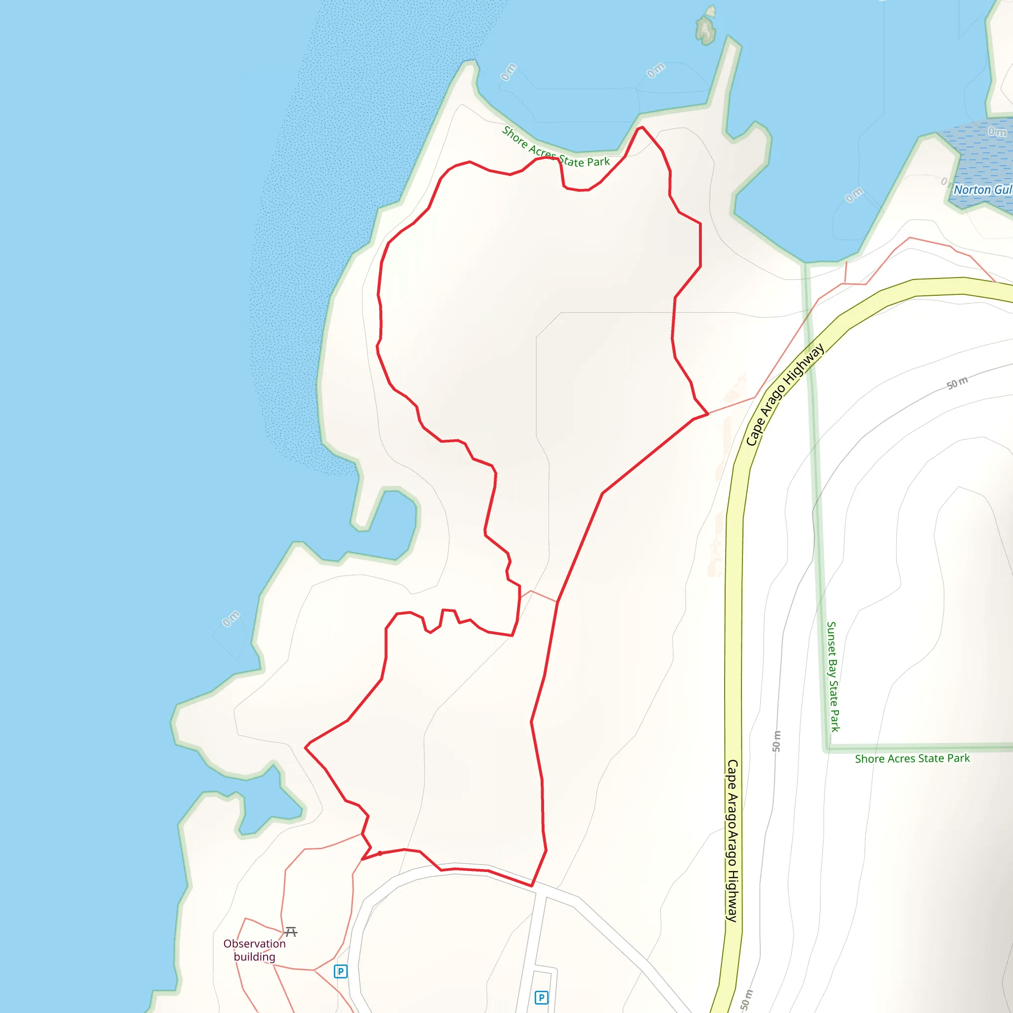 Cape Arago Highway Loop mobile static map